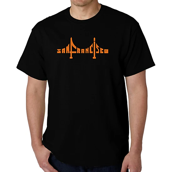 LA Pop Art Men's Word Art T-Shirt - San Francisco Golden Gate Bridge