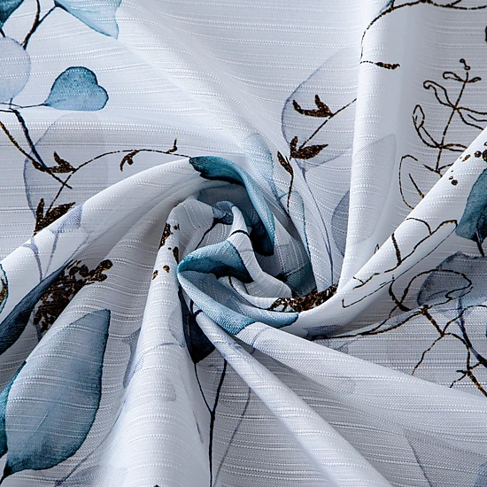 Dainty Home Sweet Garden Printed Fabric 3D Designed Textured Fabric Shower Curtain 70" x 72"