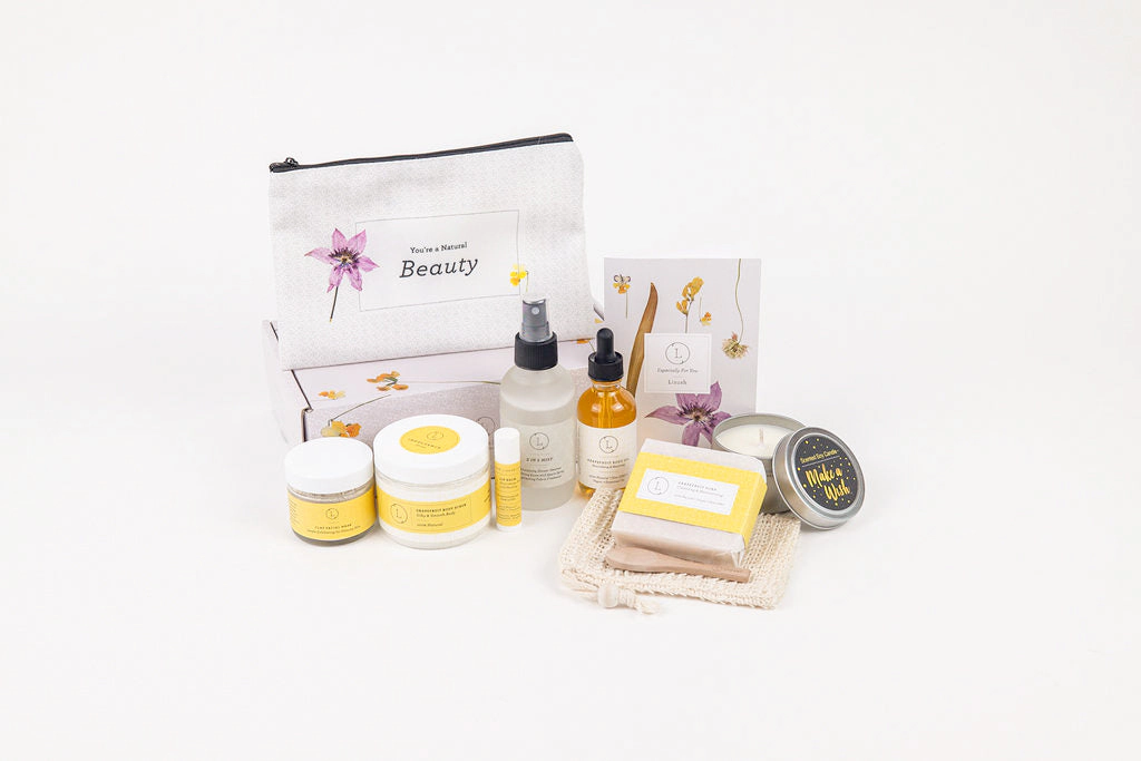 Lizush Citrus Holiday Spa Gift Box - Handmade Natural Bath and Body Set, Grapefruit Oil and Scrub