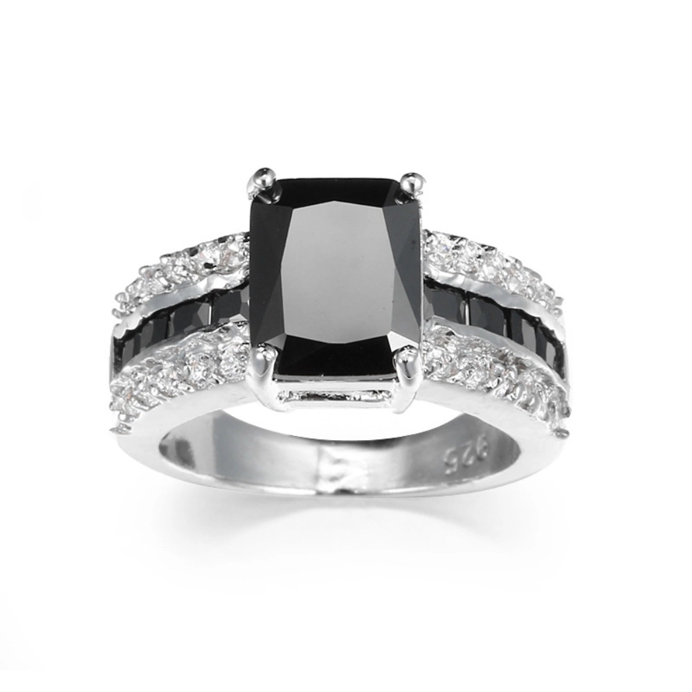 Women’s Square Cut Cubic Zirconia Wide Band Statement Ring