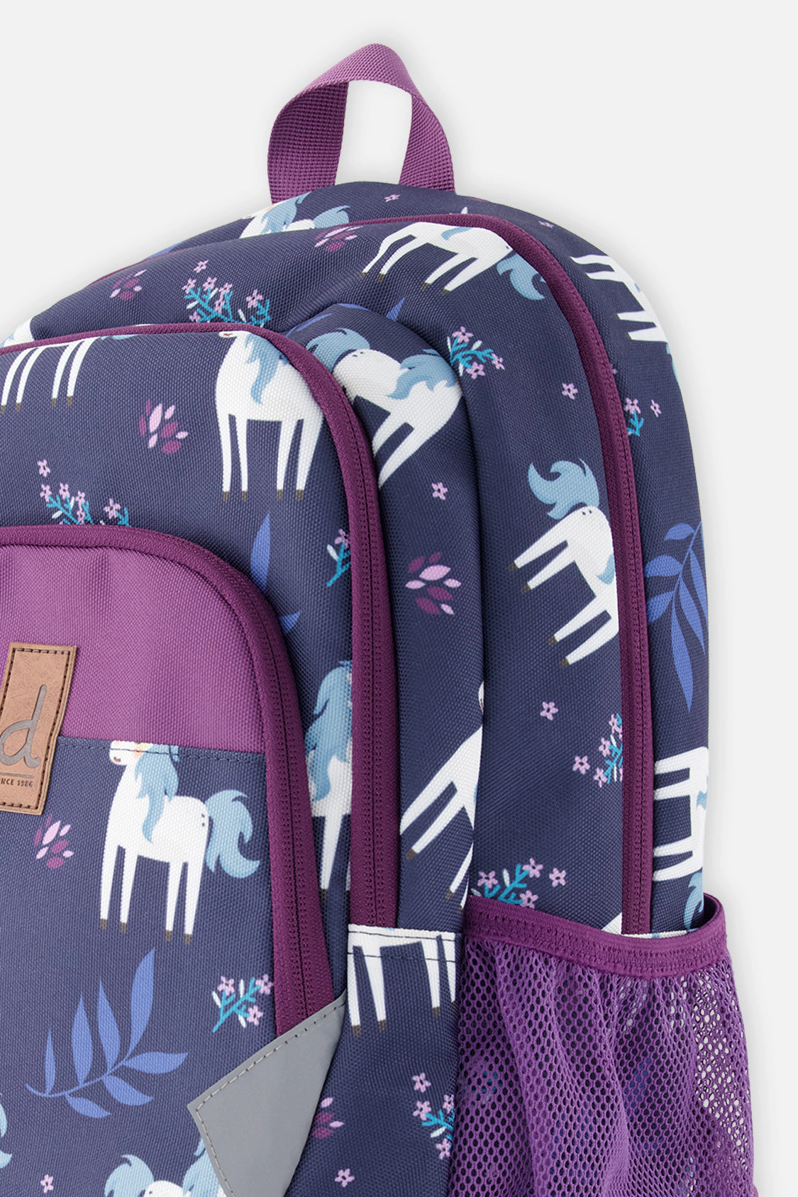 Deux par Deux Girls Unicorn Print Three-Compartment Preschool Backpack