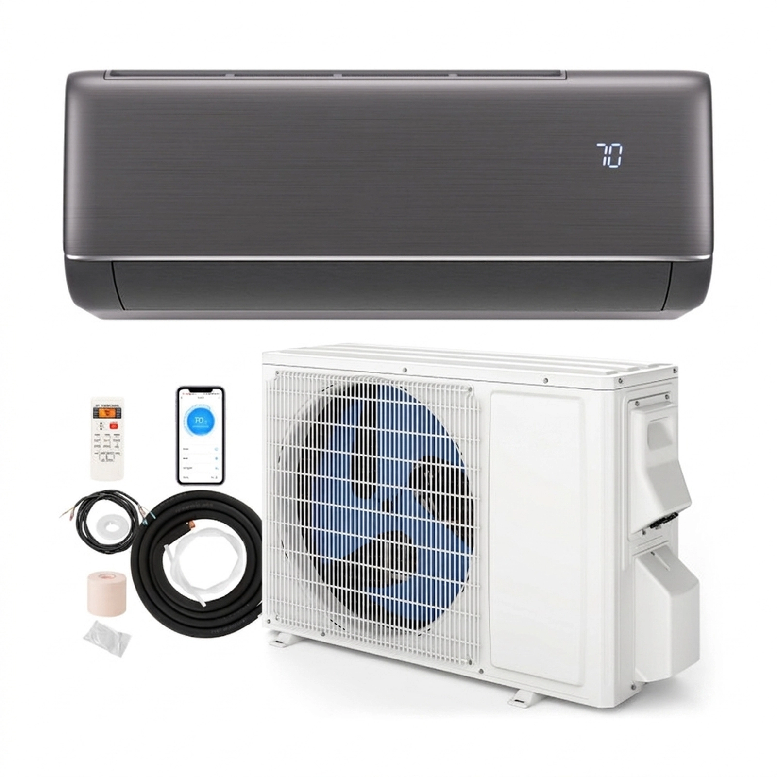 SUGIFT 12000-BTU 22-SEER2 115V 750-sq ft Gray WiFi Smart Ductless Mini Split Air Conditioner and Heat Pump