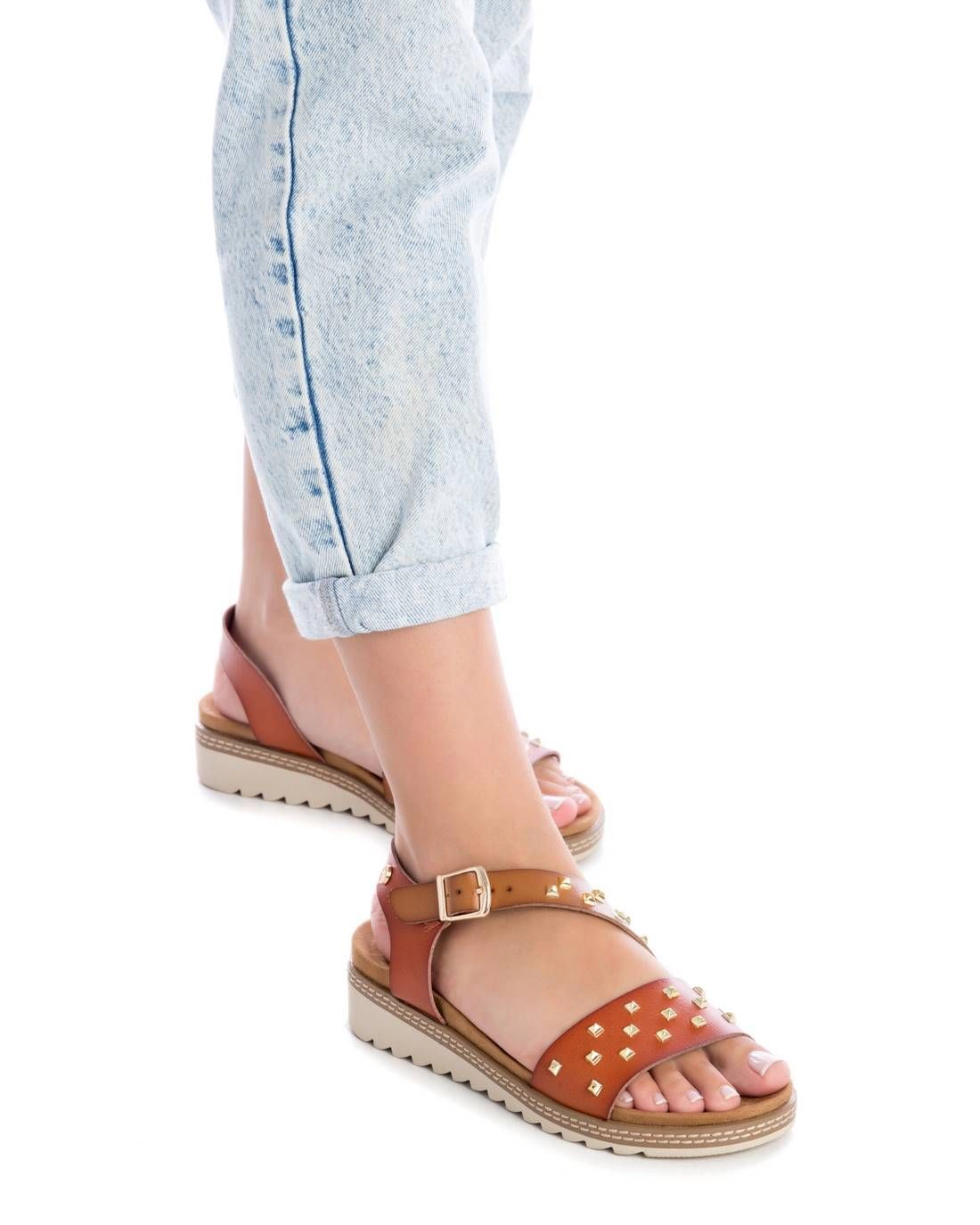 XTI Women's Wedge Sandals with Gold Studs