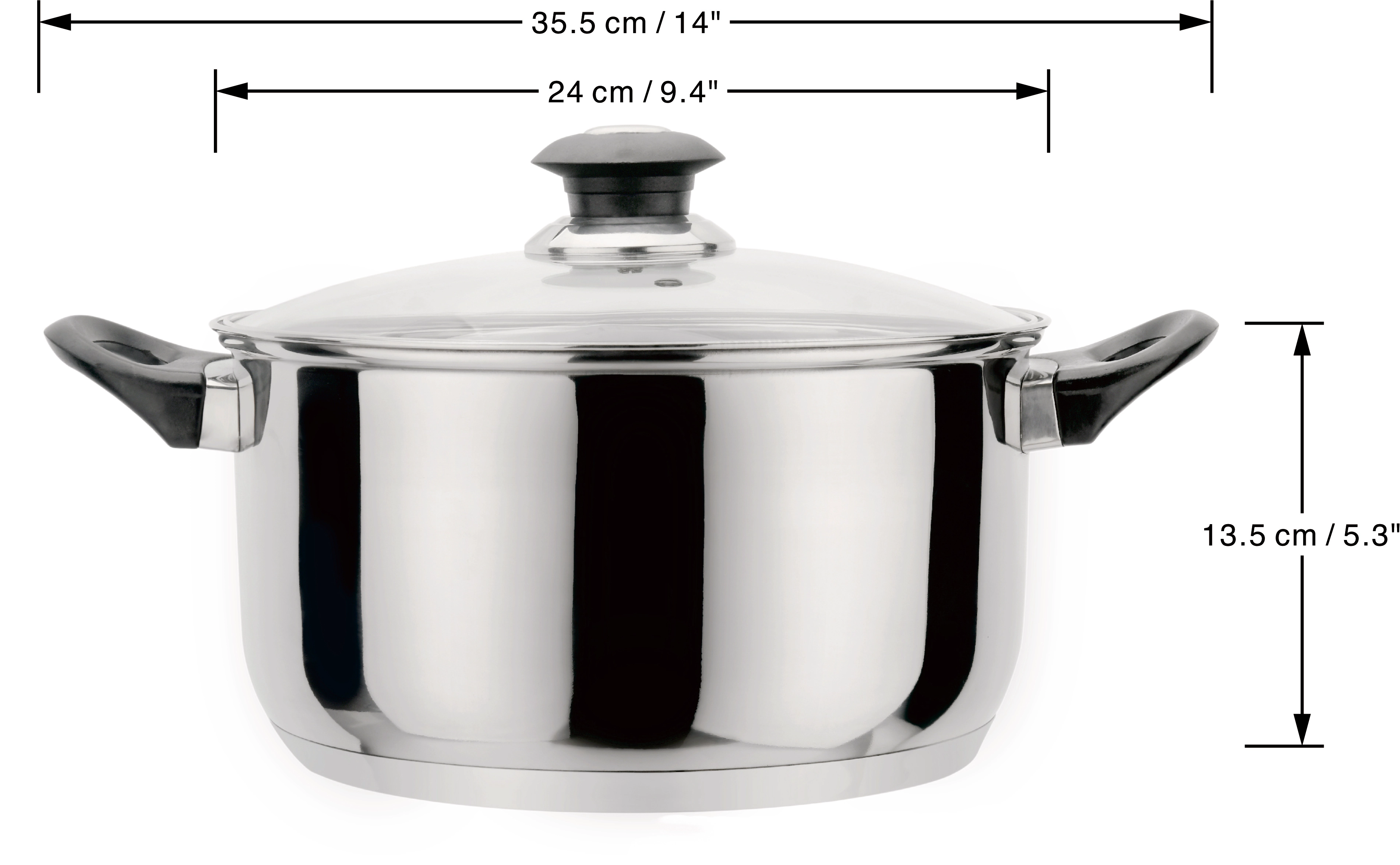 J&V TEXTILES 7 Piece Stainless Steel Cookware Set