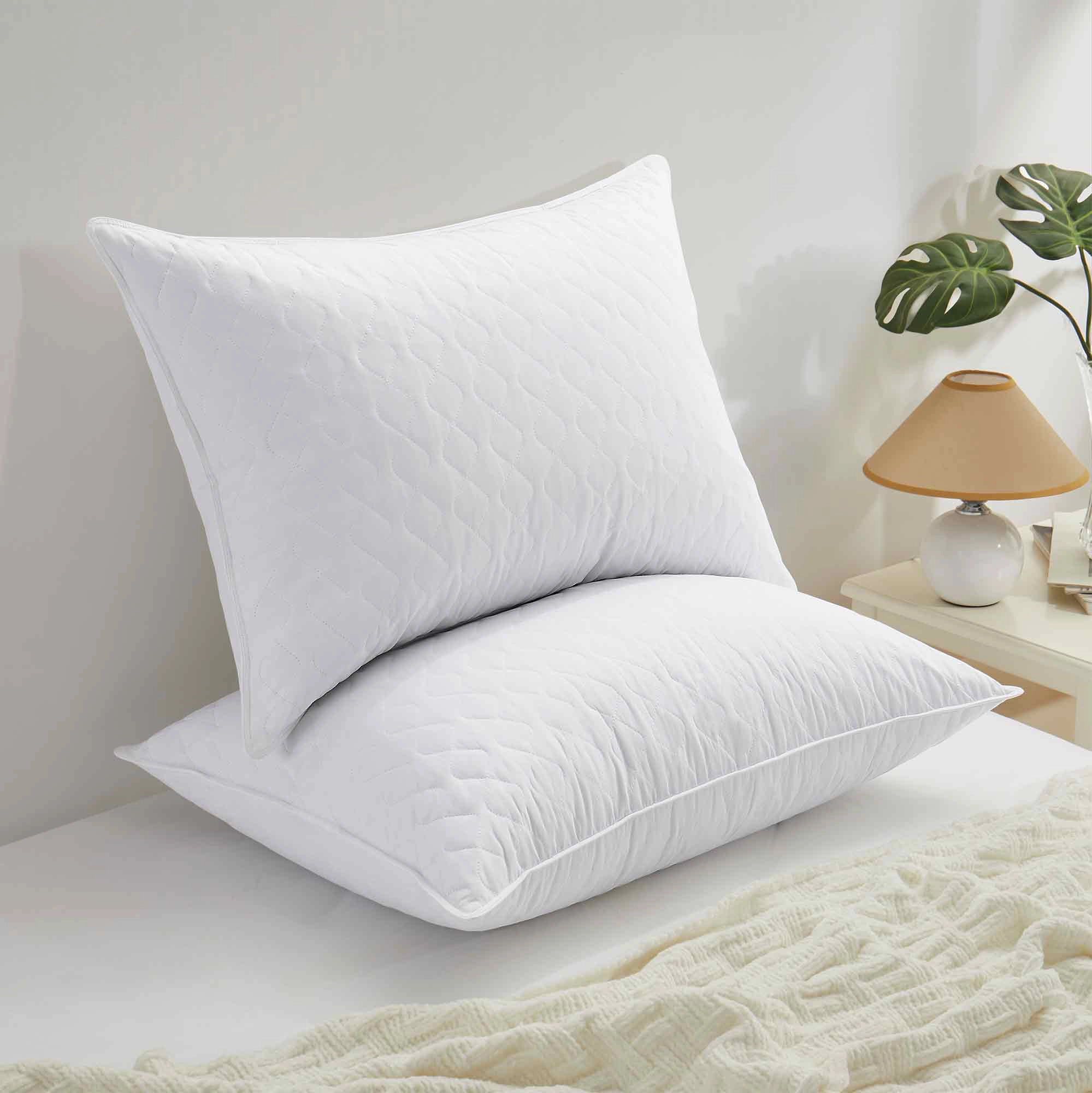 PeaceNest Oval-Quilted Goose Feather Sleep Pillows, 2-Pack