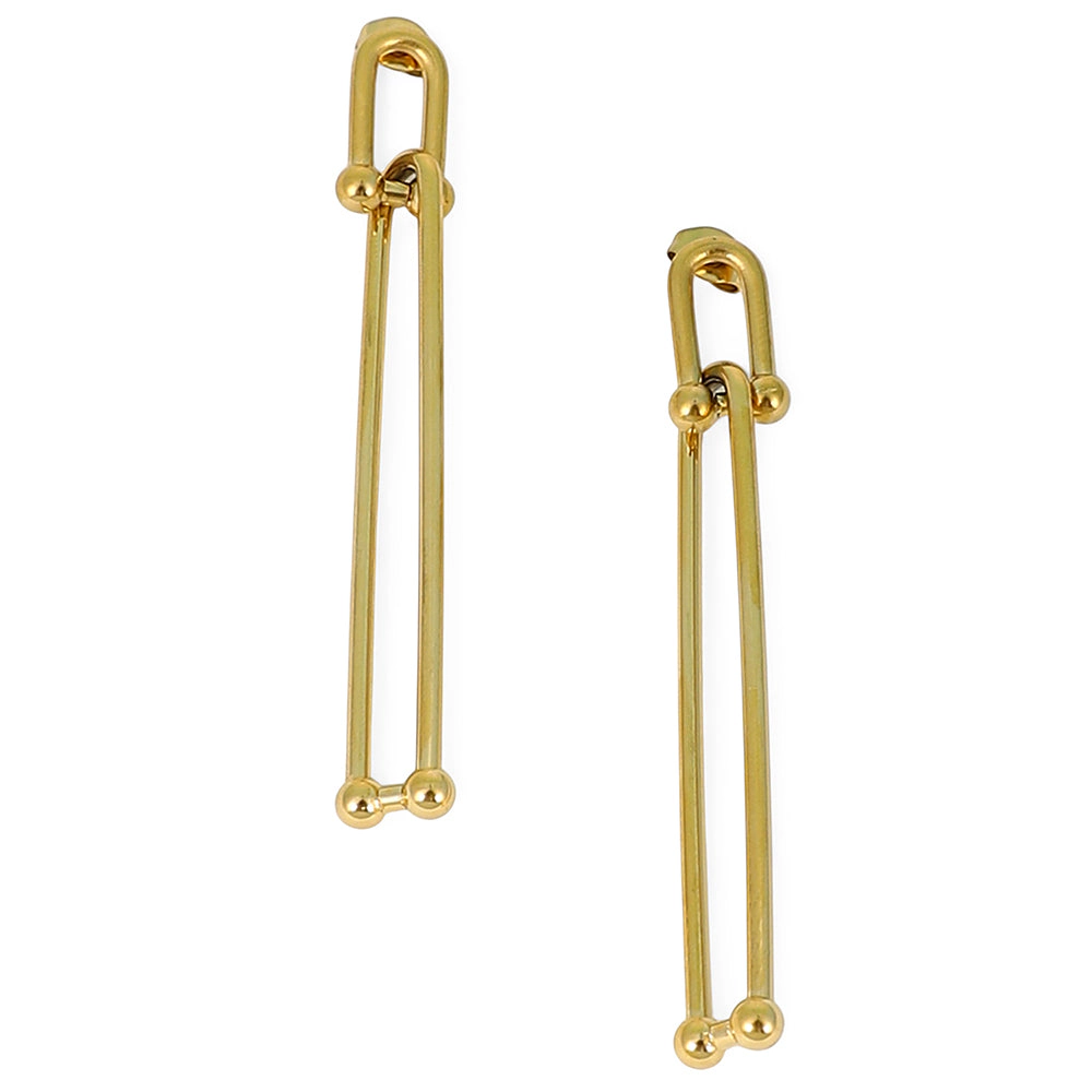SOHI Women's The Paperclip Drop Earrings - California Gold