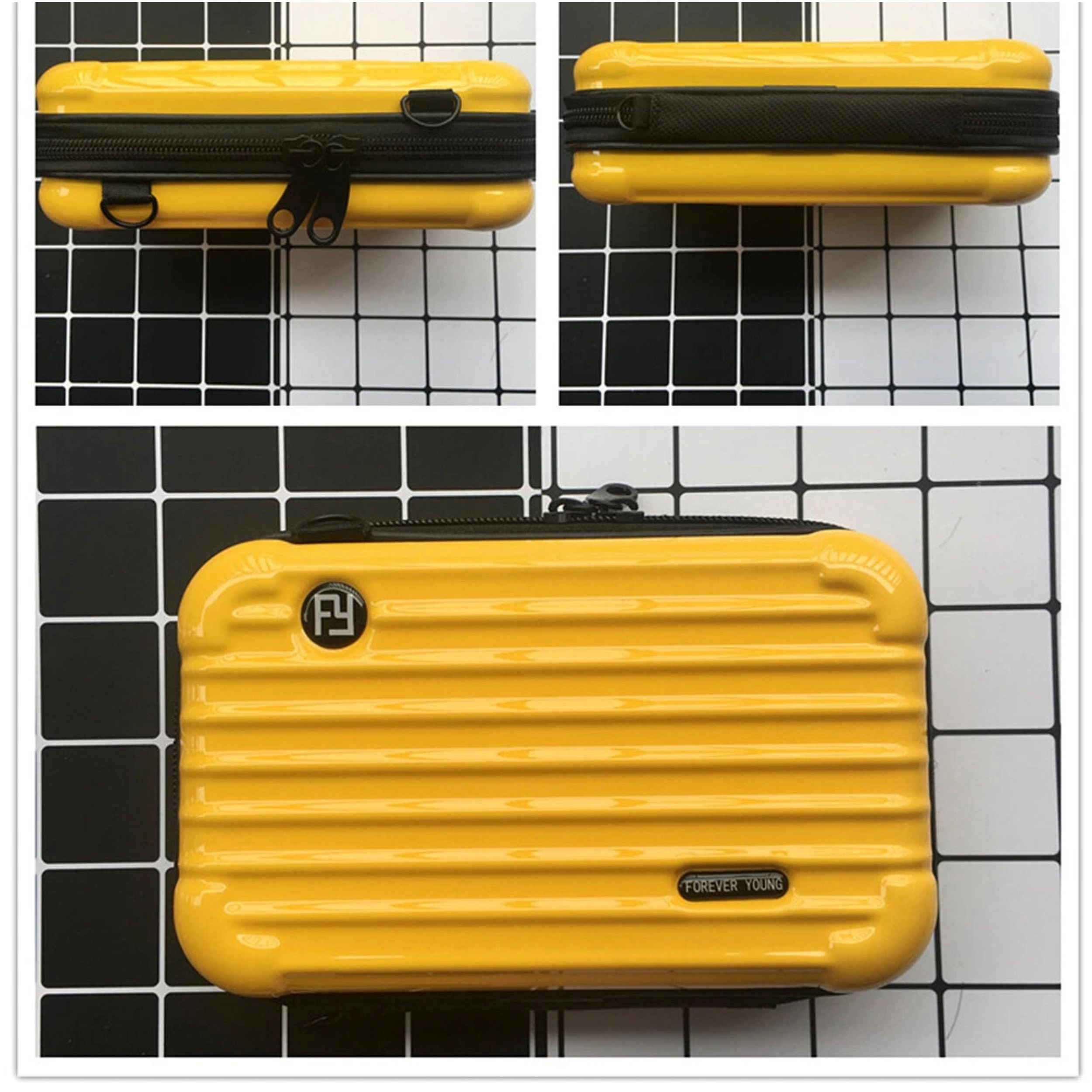 Home Collection Women Mini Suitcase Crossbody Bag with Adjustable Strap