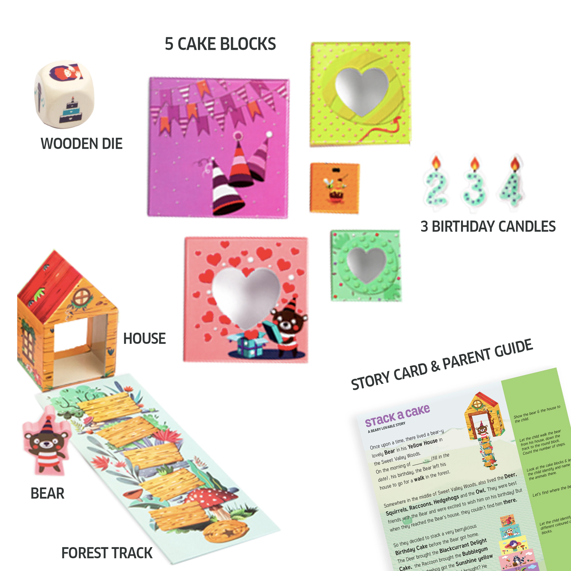 Chalk & Chuckles Stack a Cake Early Learning Game - 2 Players