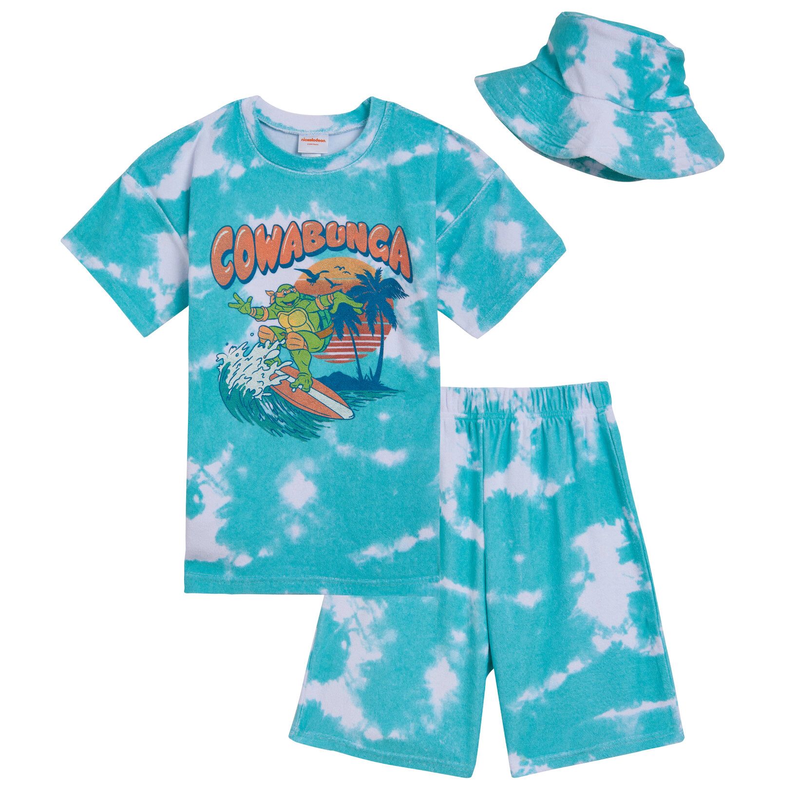 Teenage Mutant Ninja Turtles Michelangelo Boys' T-Shirt and Shorts Set with Hat