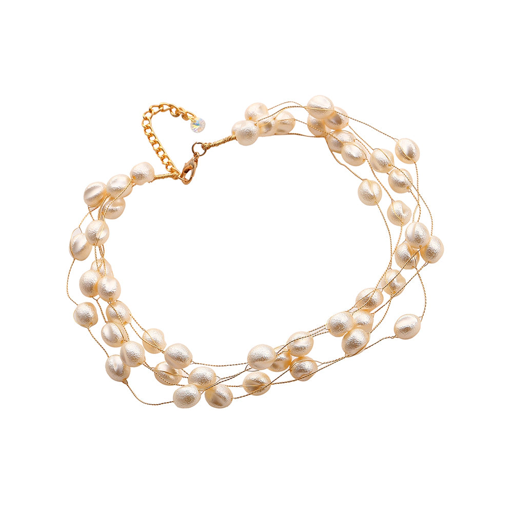 SOHI Women's Pearl White the Venezia Collar Necklace