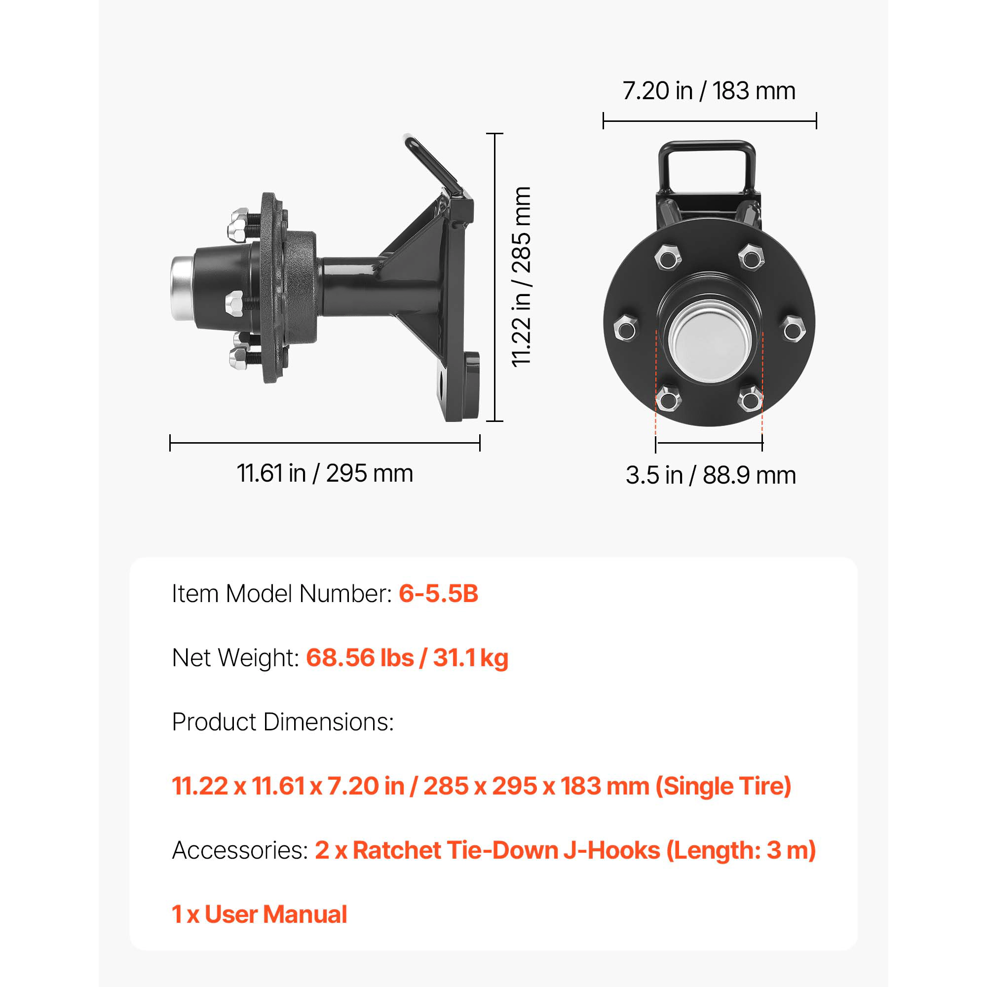 HONGGE Heavy Duty Shipping Container Wheels Kit with Ratchet Tie Down Axle Moves 20 ft
