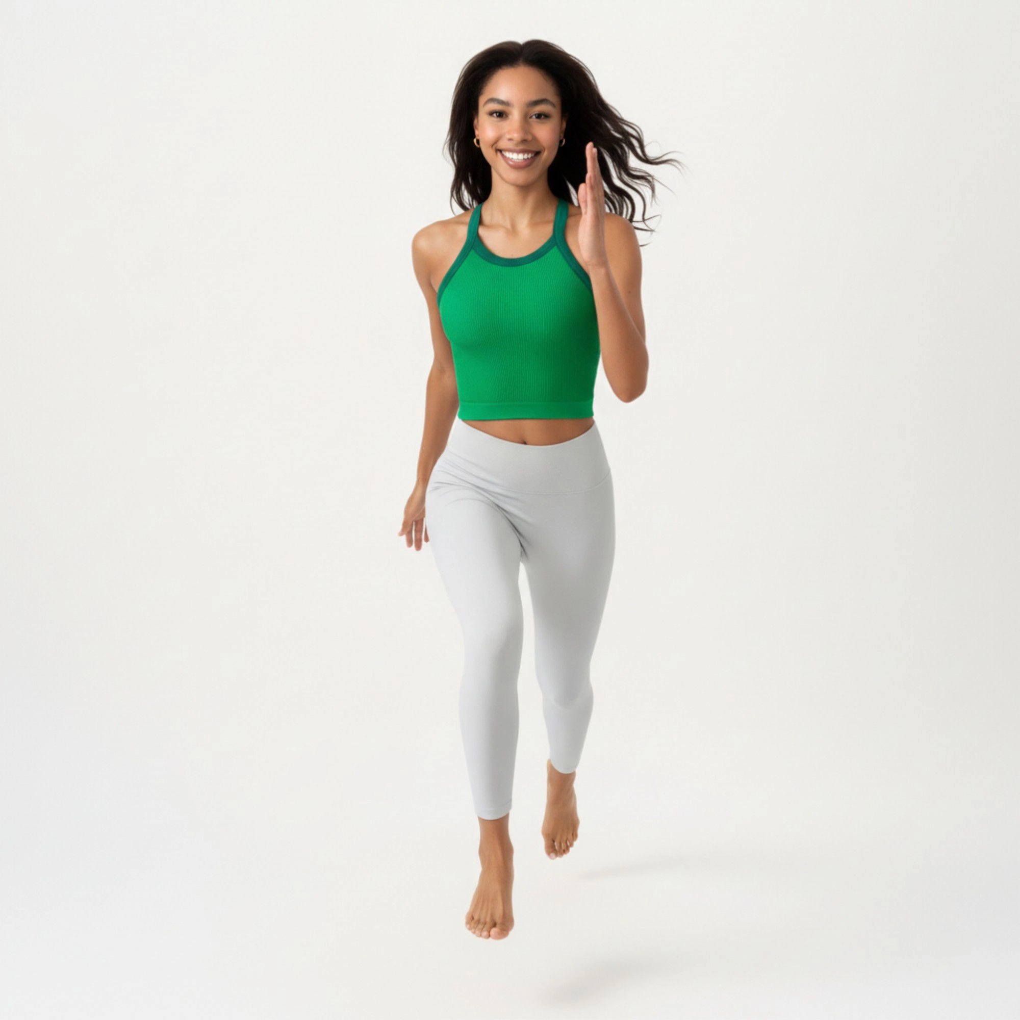 Anna-Kaci Women's Ribbed High Neck Racerback Crop Top with Stretch Knit Fabric and Supportive Underband