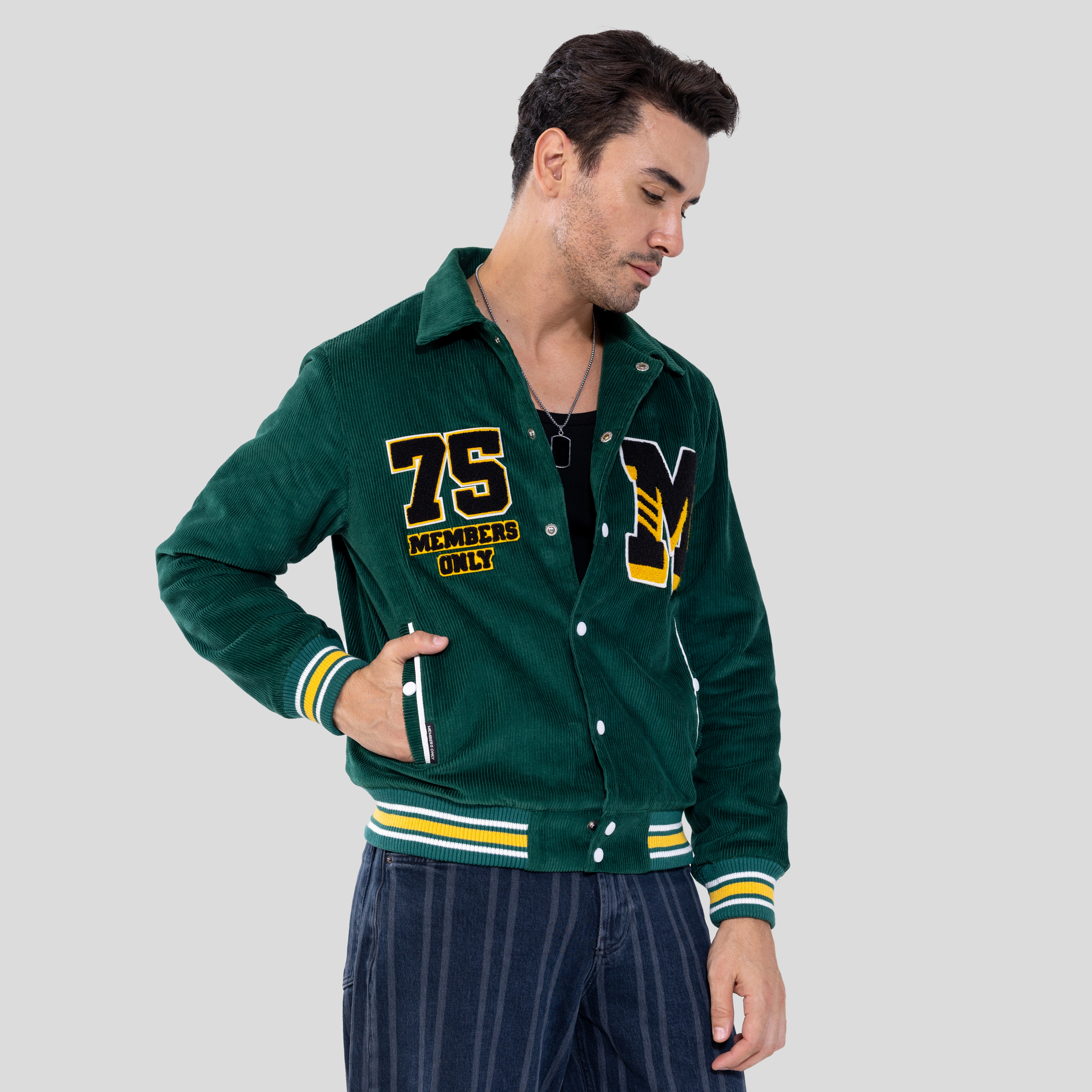 Members Only Men's Corduroy Varsity Jacket