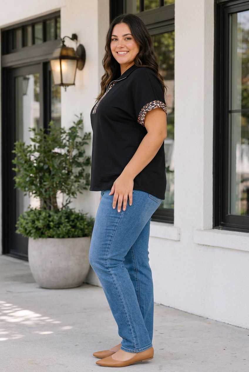 Threaded Pear Catalina Short Sleeve PLUS Top