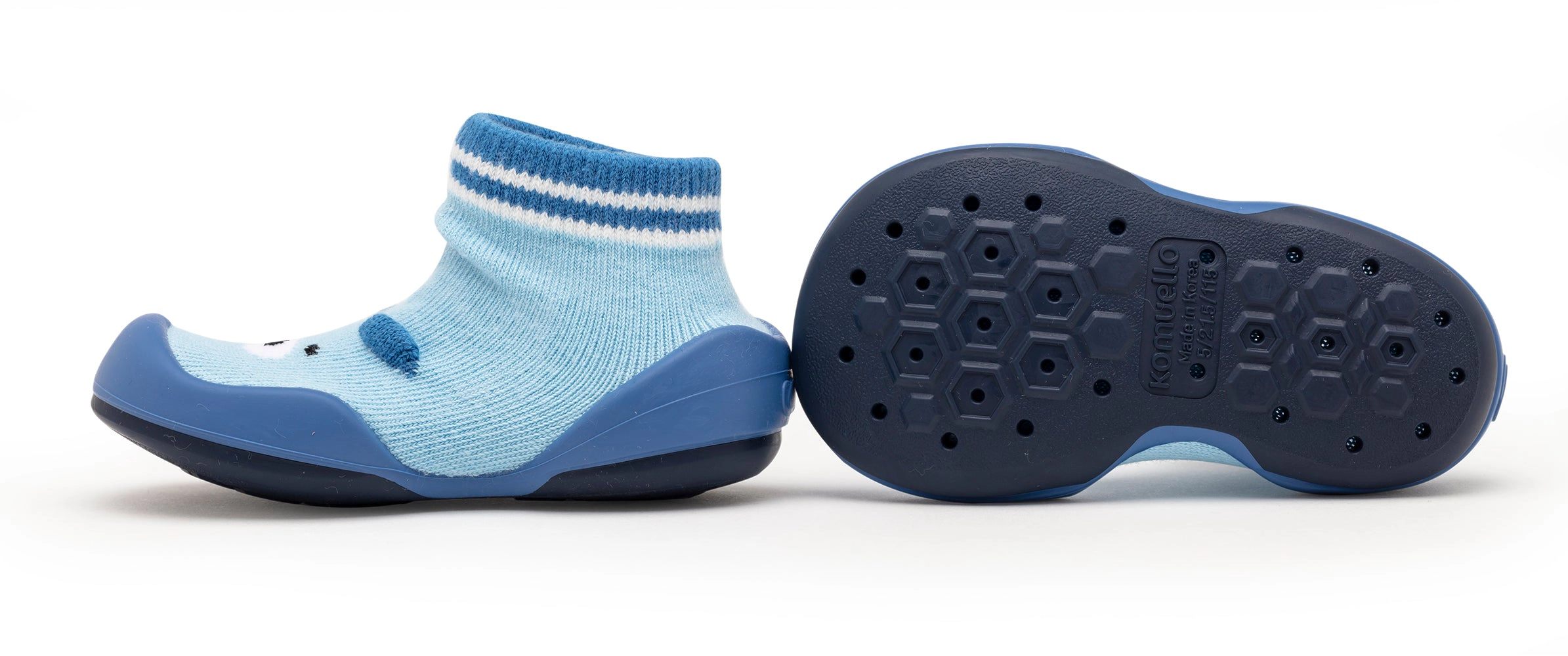 Komuello Baby Boy First Walk Sock Shoes Piglet Blue