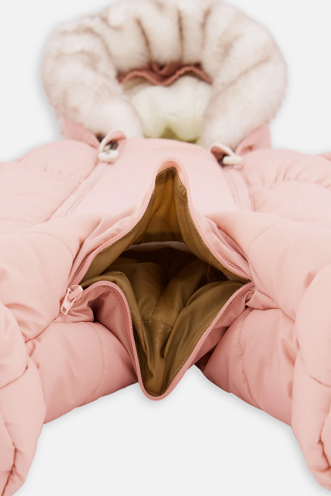 Deux par Girls Quilted One Piece Snowsuit for Car Seats with Bear-Ear Hood