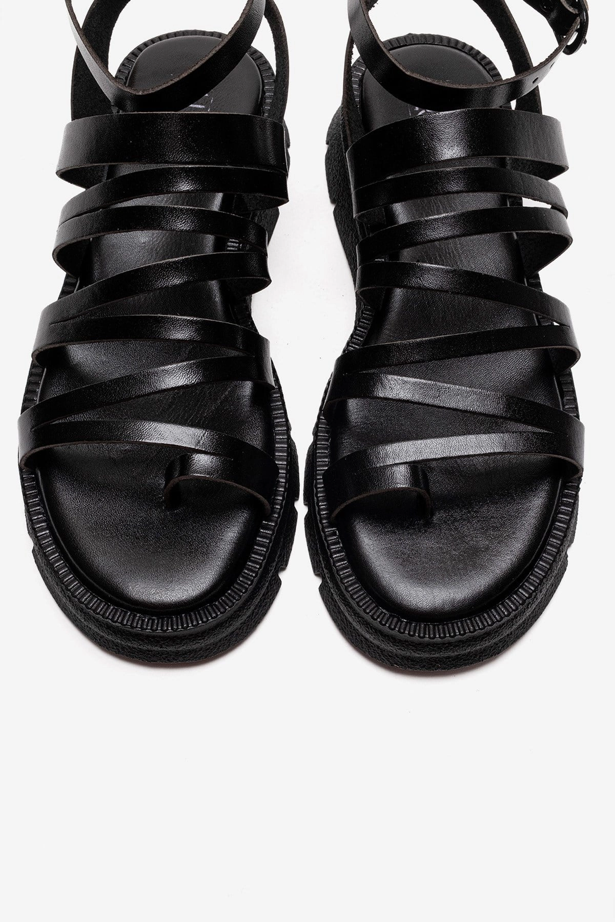 Forever & Always Womens Pelsa Leather Multi Strap Sandals