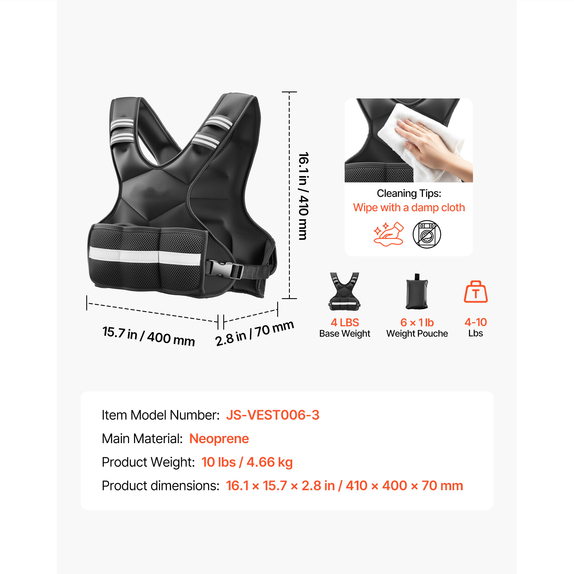 HONGGE Adjustable Weighted Vest Comfortable X-Shape Body Weight Vest Set with Weight Packs and Reflective Stripe for