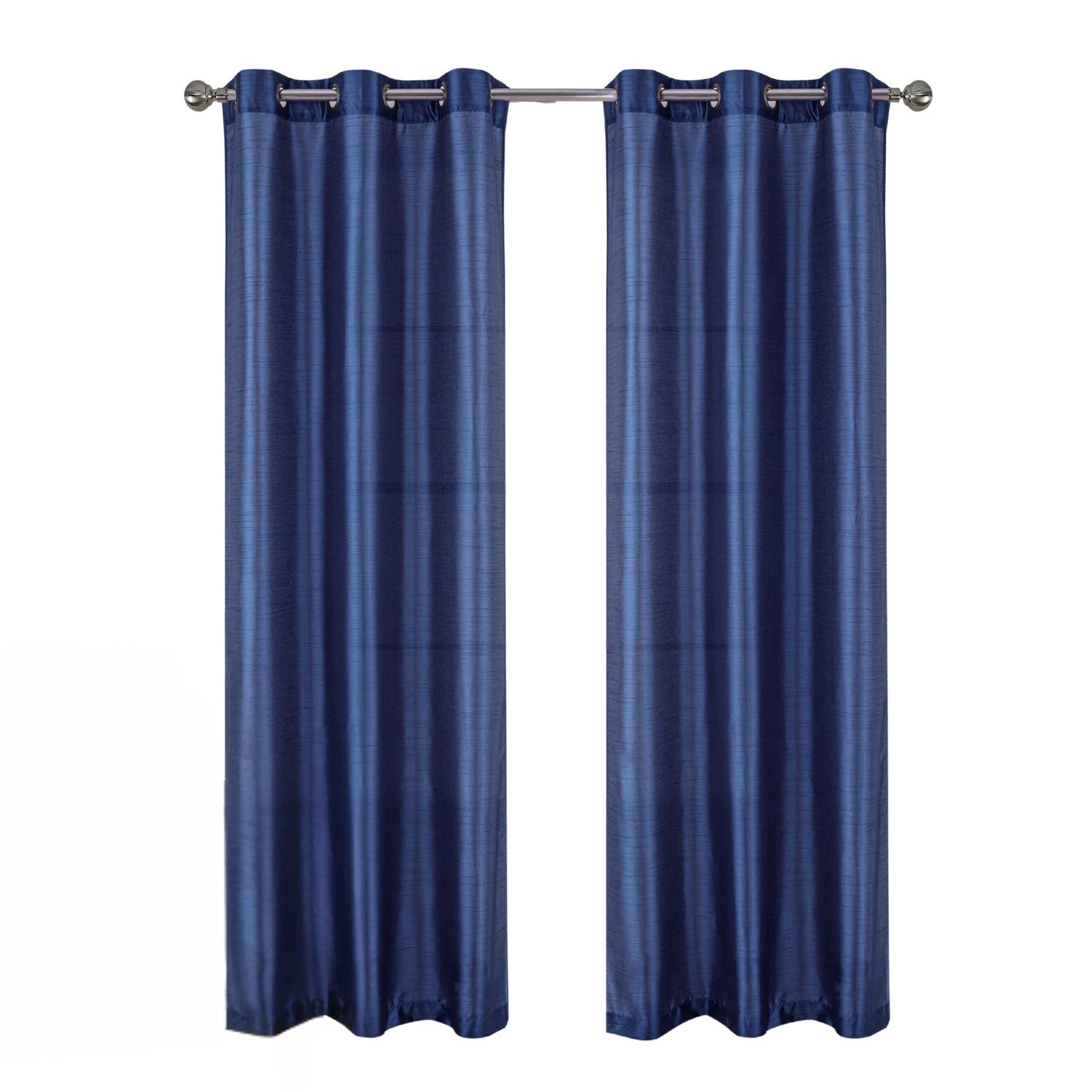RT Designer Collection Nancy Grommet Luxurious Modern Design Curtain Panel 54" x 95" Navy Blue