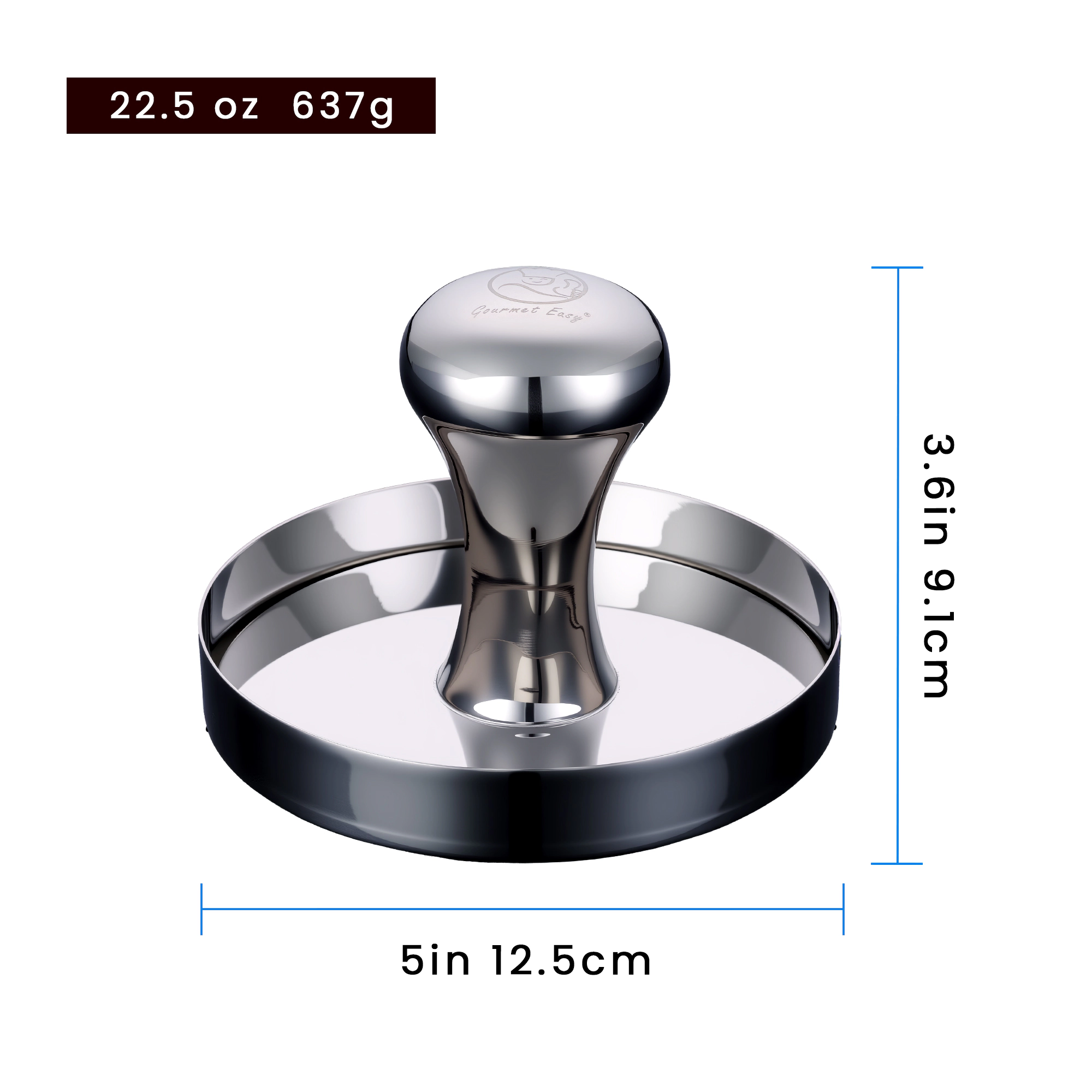 Gourmet Easy 2-IN-1 Smash Burger Press & Patty Maker, Stainless Steel Hamburger Helper, Bonus Patty Liner