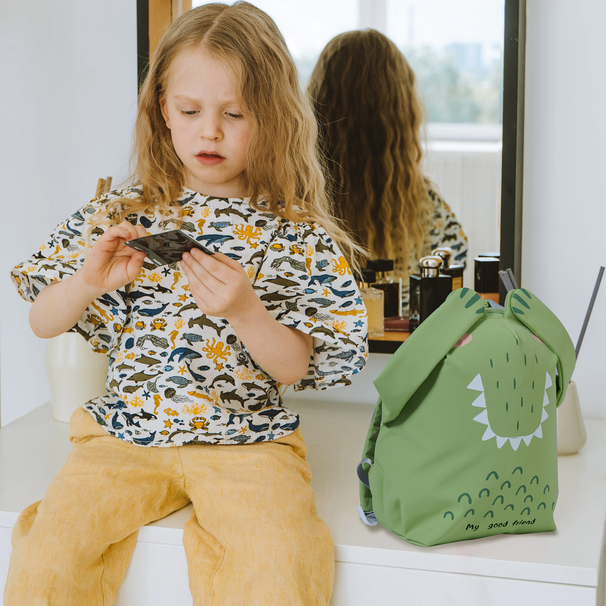SUNVENO Kids Animal Face Backpack with 3D Ears, Padded Straps, Zip Closure