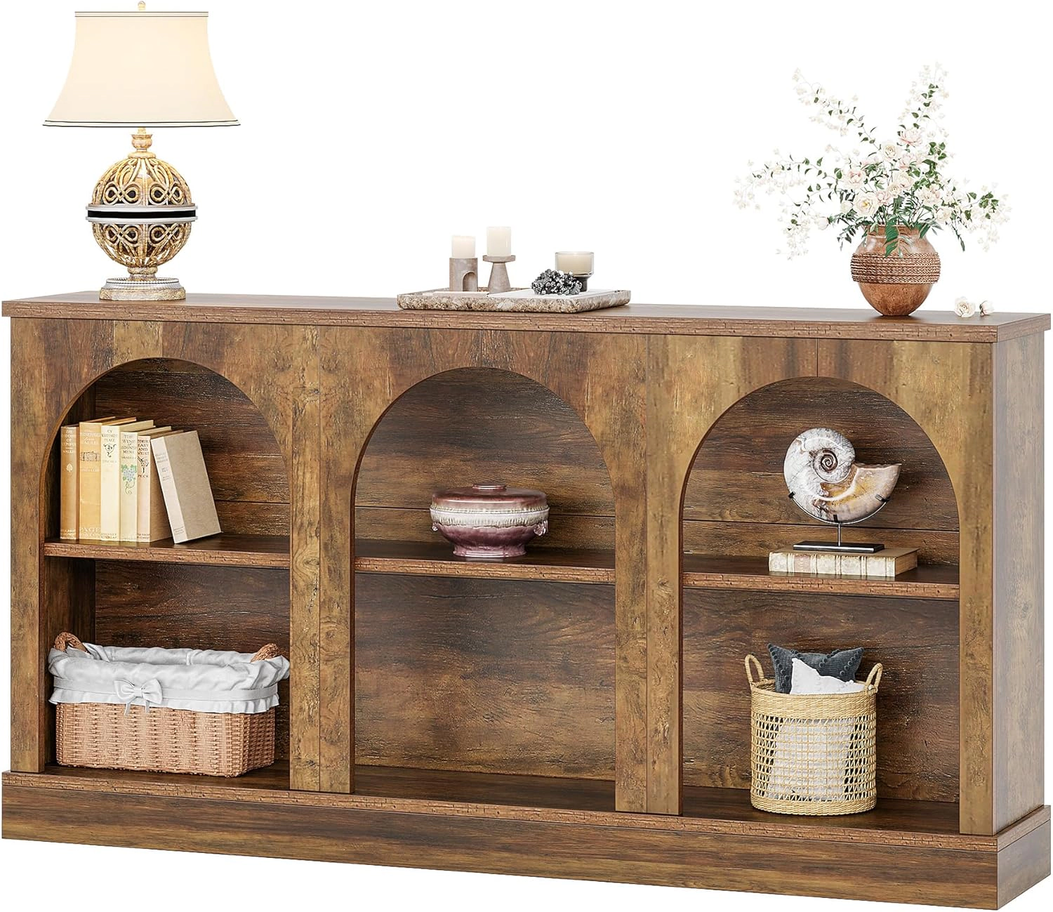 Tribesigns 63" Console Table, Farmhouse Entryway Table with 3 Tier Storage