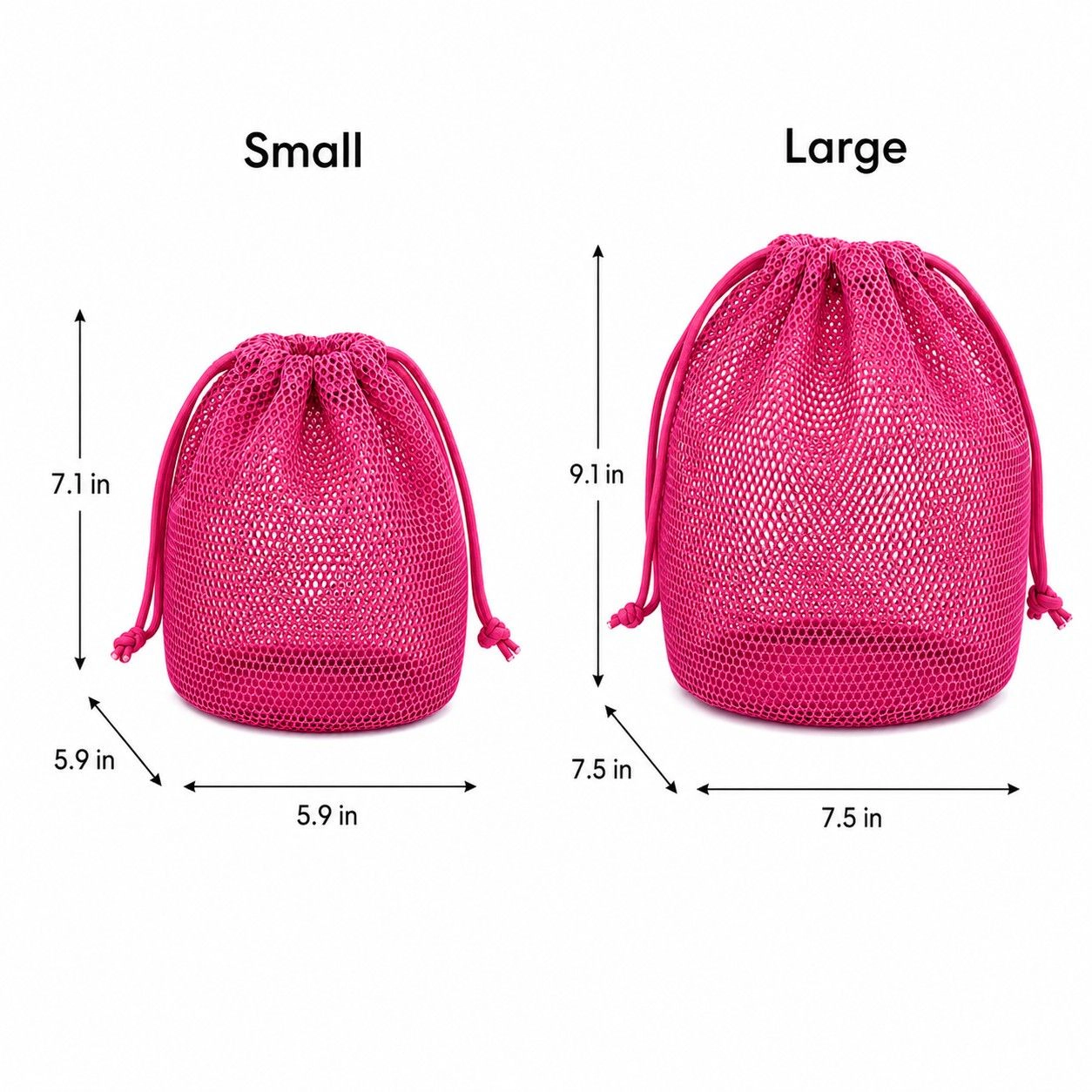 Alilang Women's 2-Pack Mesh Drawstring Shower Bags, Large and Small Travel Organizer Set, Mint Green