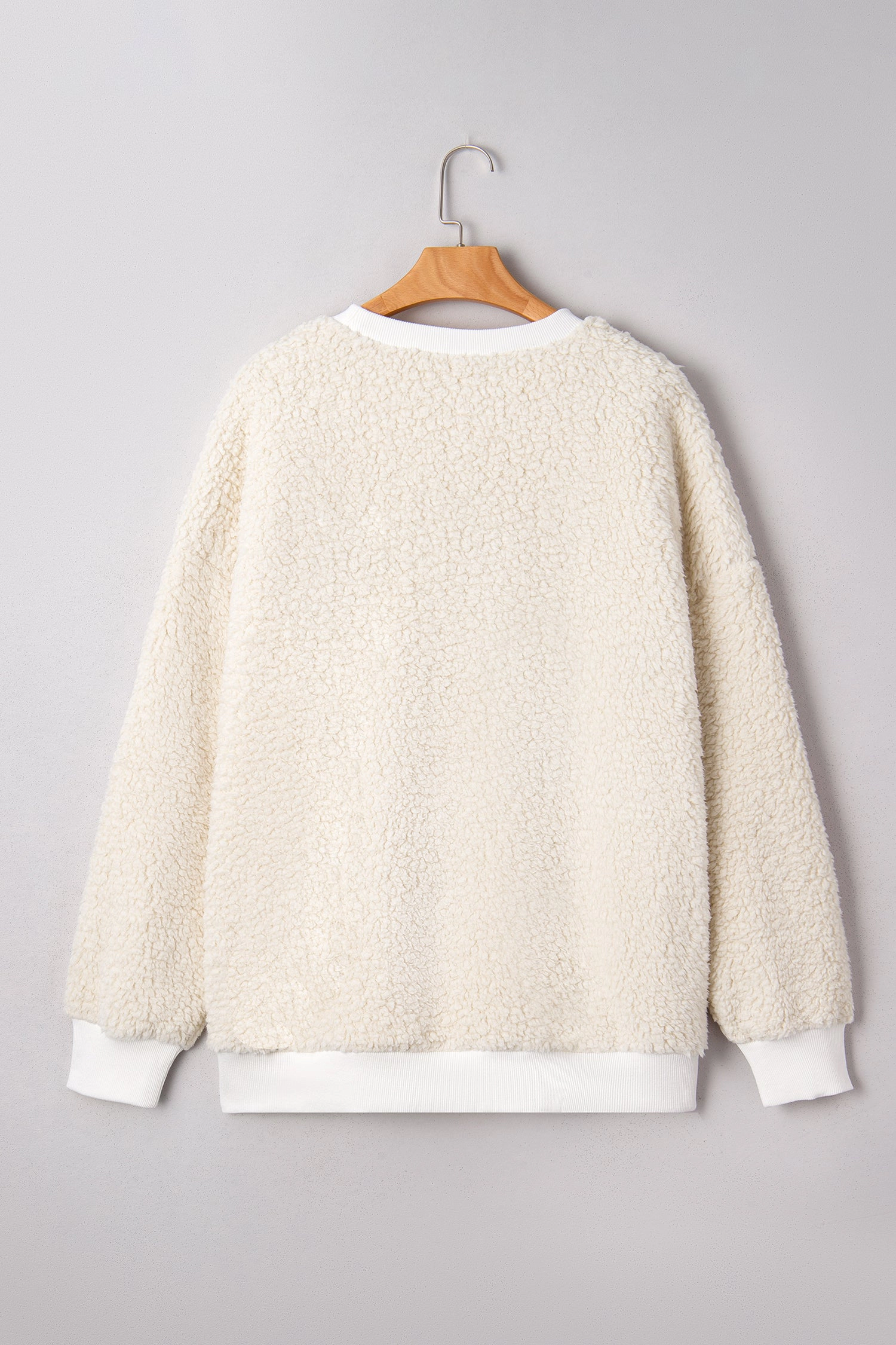 Threaded Pear Women's Ensley Christmas Embroidered Sherpa Pullover