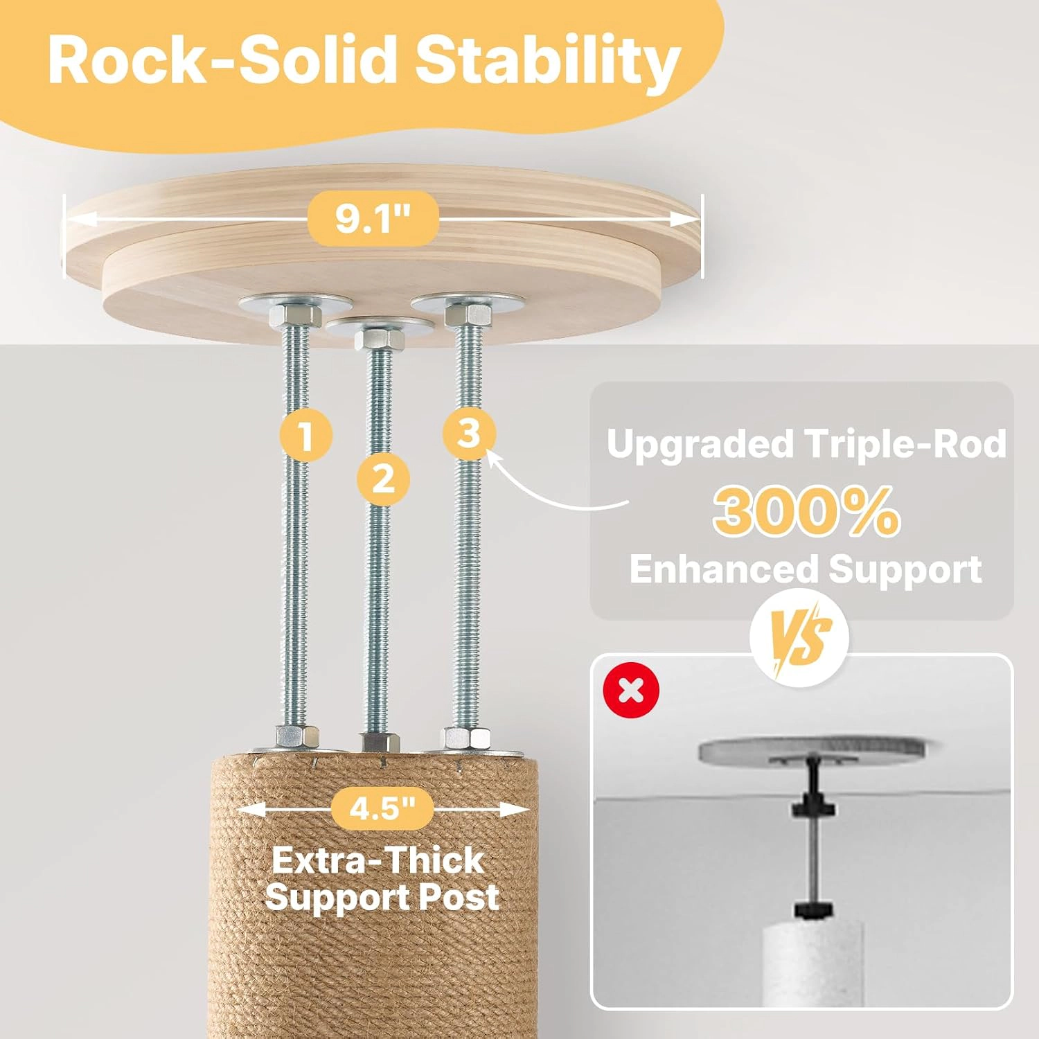 Veehoo Adjustable High-Tension Cat Tower