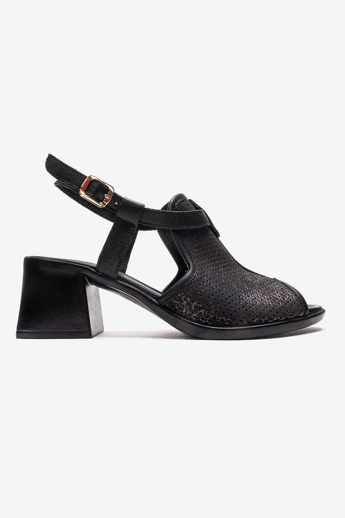 Forever & Always Womens Janelle Leather Block Heel Sandal