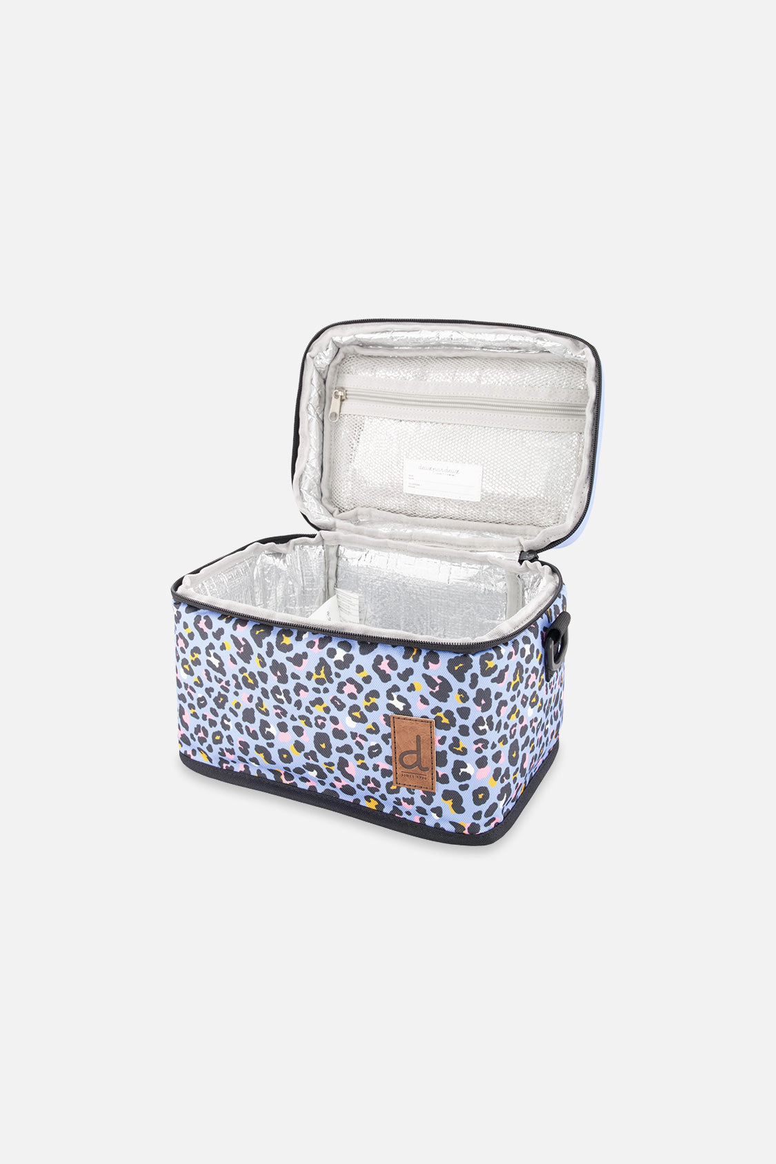 Deux par Girls Insulated Leopard Print Lunch Box with Removable Shoulder Strap