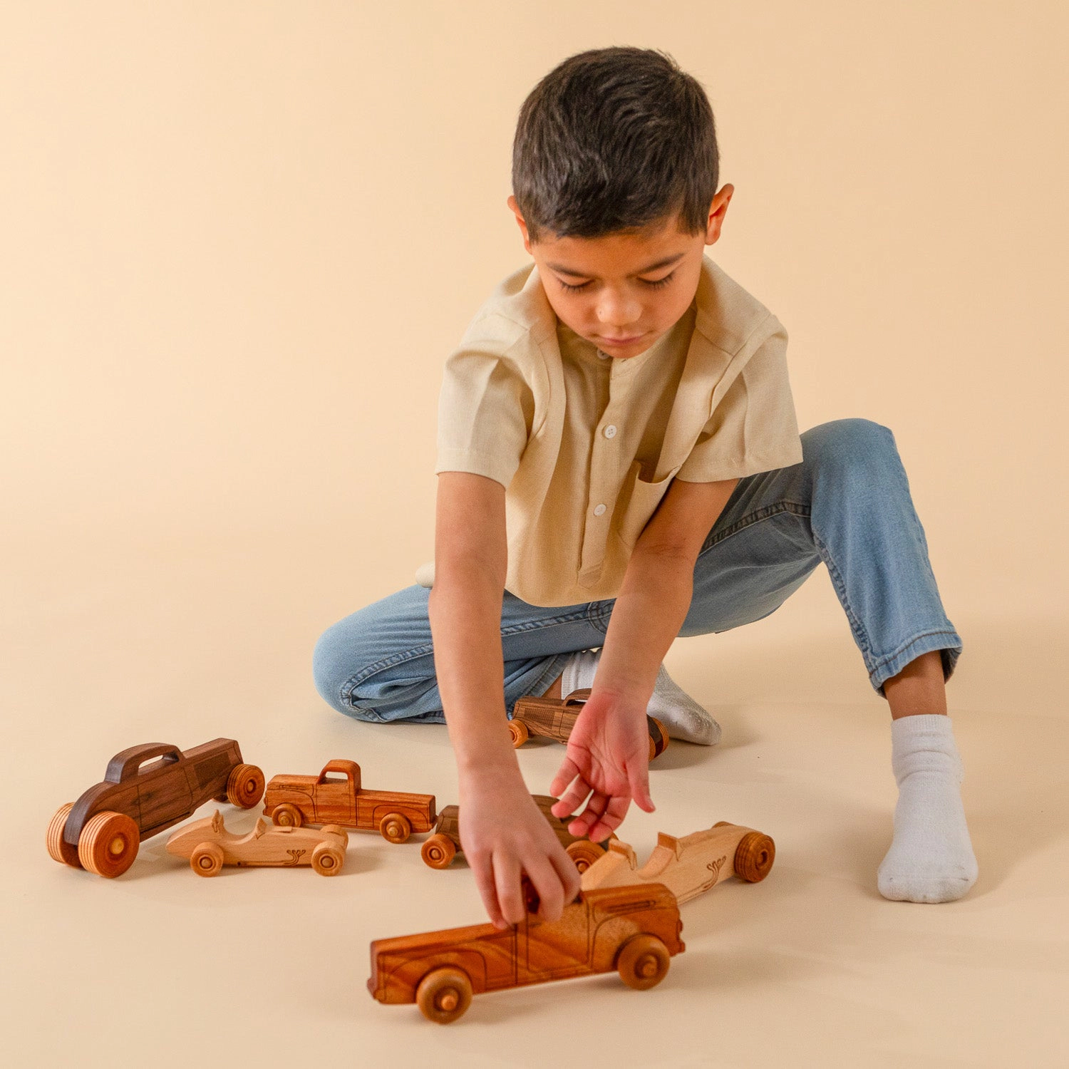Miller Boys Vintage Toys Montessori Wooden 9" Pickup Truck for Toddlers 1–3 - Eco-Friendly Mahogany, Made in USA