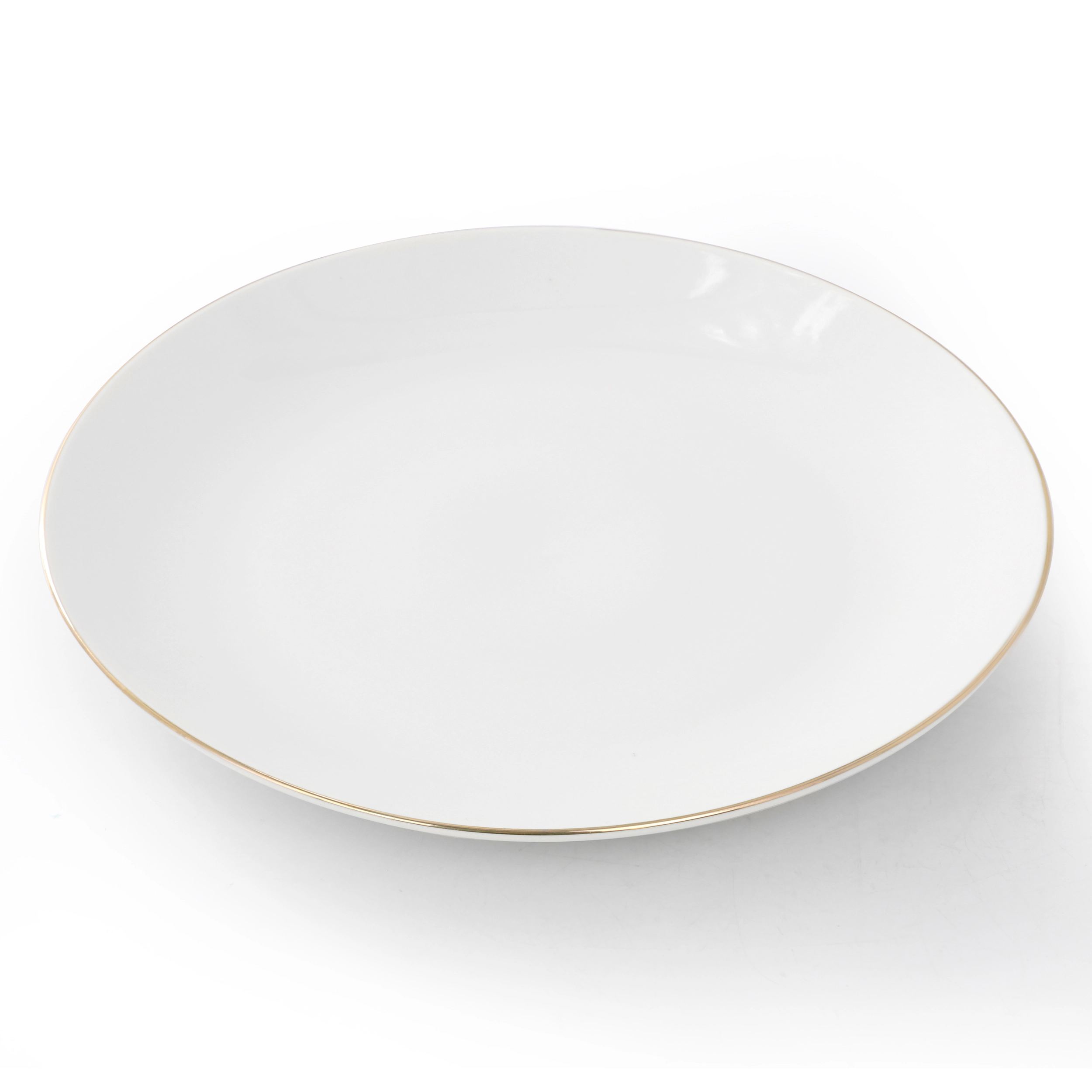 Gibson Home Ogalla 8 Piece 7.5 Inch Gold Banded Fine Ceramic Dessert Plate Set