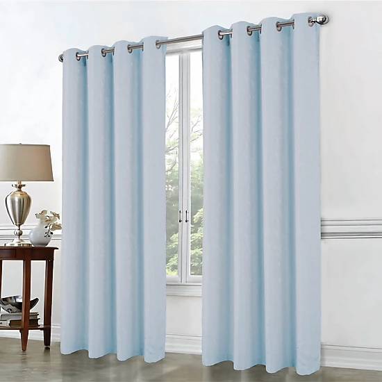 RT Designer Collection Cosmo Shimmer Jacquard Grommet Curtain Panel 54" x 84" Silver