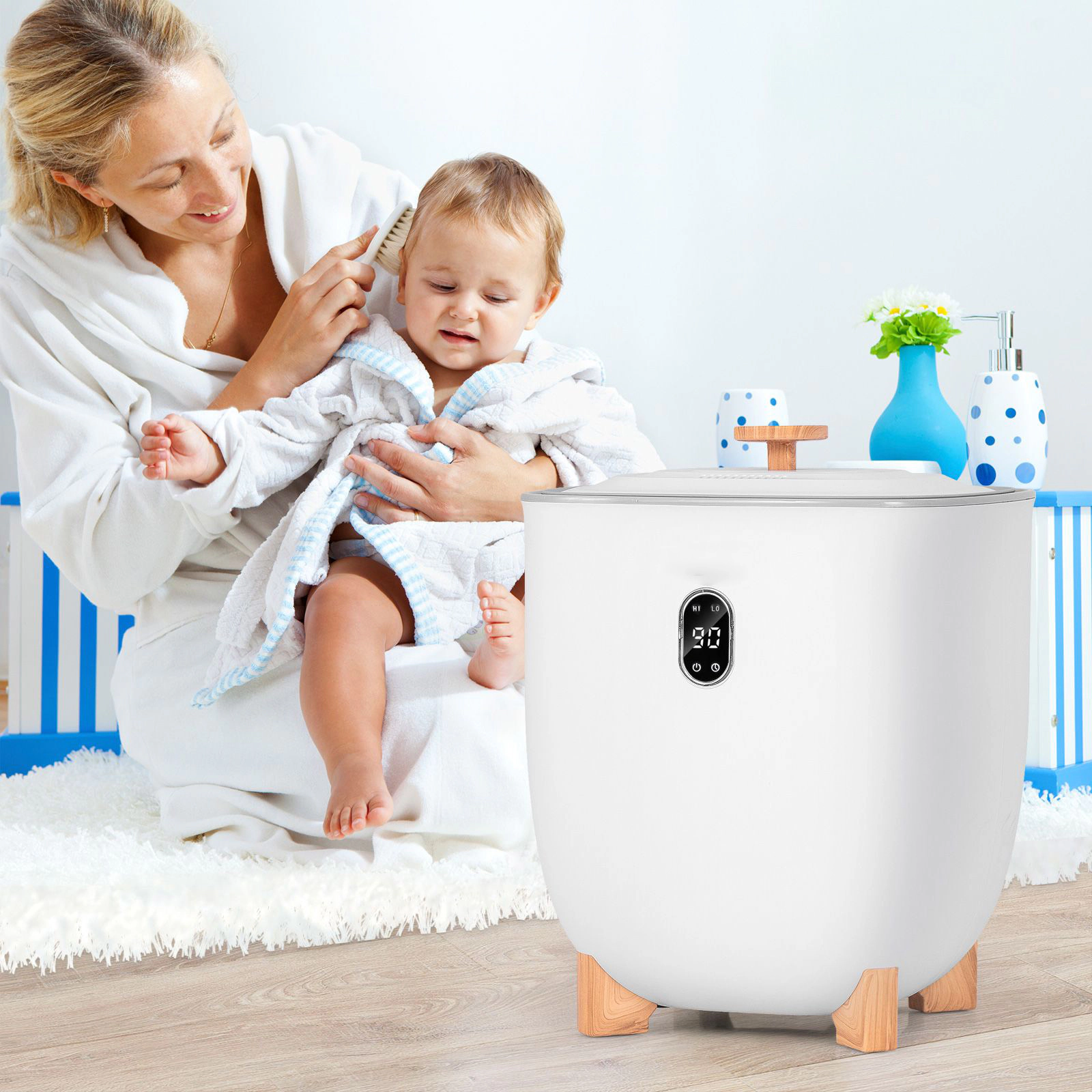 SlickBlue Large Capacity Heated Towel Warmer for Home Spa Comfort