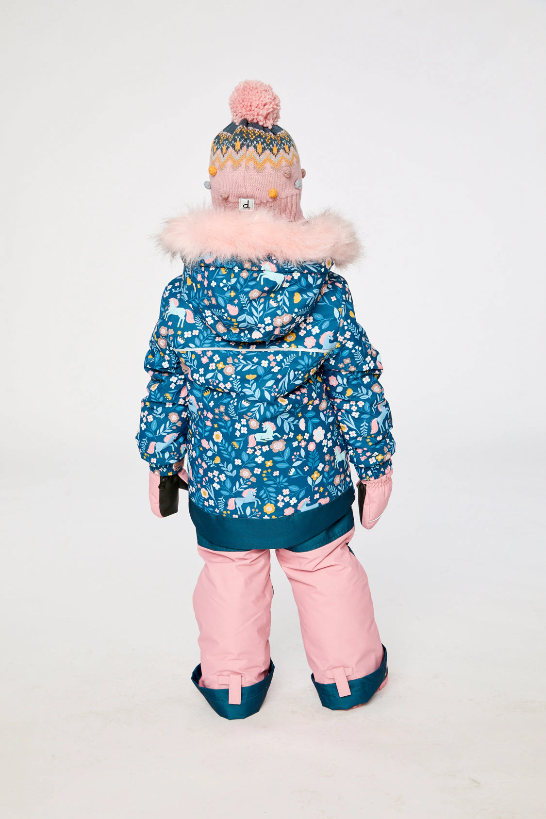 Deux par Girls Unicorn Print Two Piece Discover Snowsuit with Hooded Jacket and Snow Pants