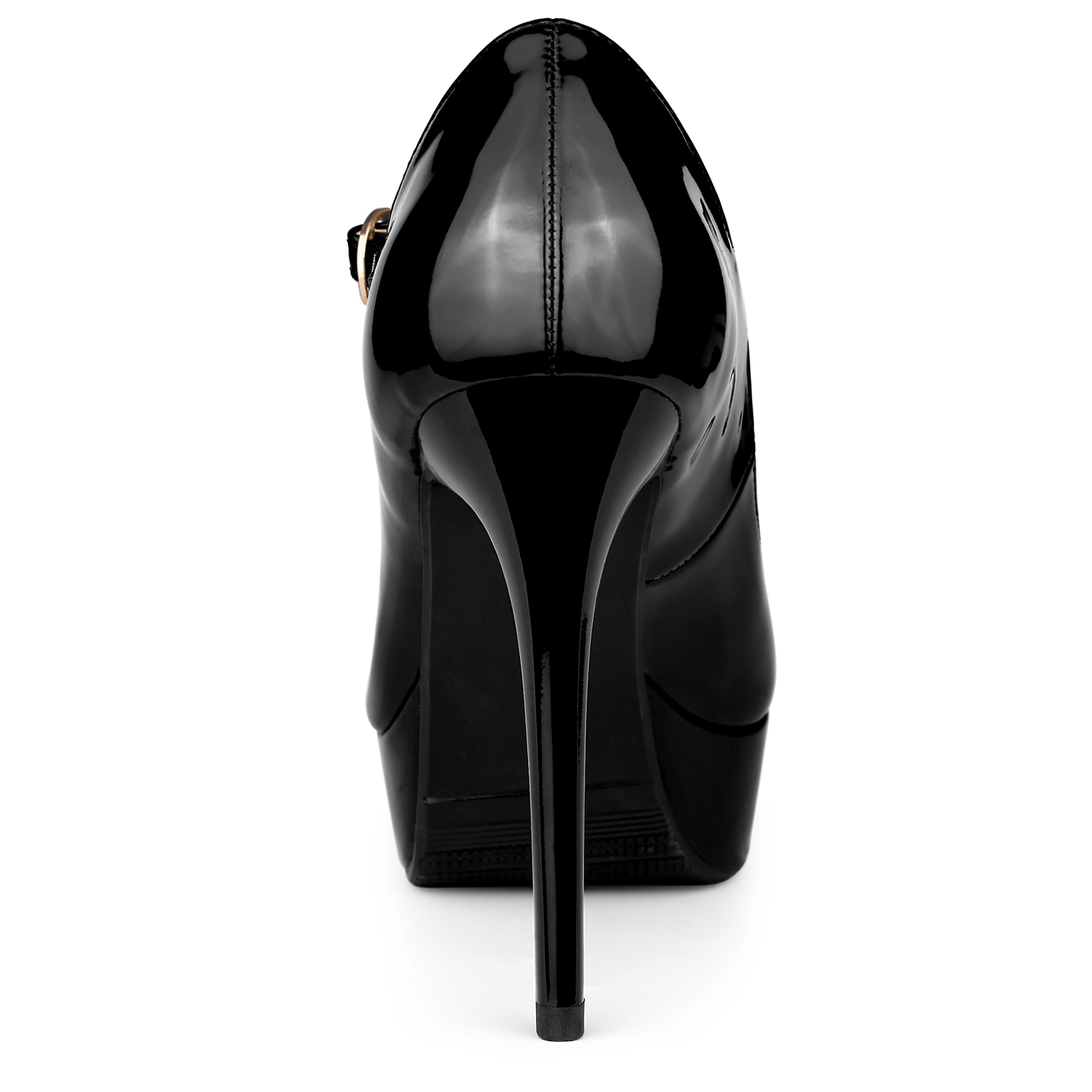 BLISSFUL STEP Women Stiletto Ankle Strap Platform Mary Jane Dress Shoes