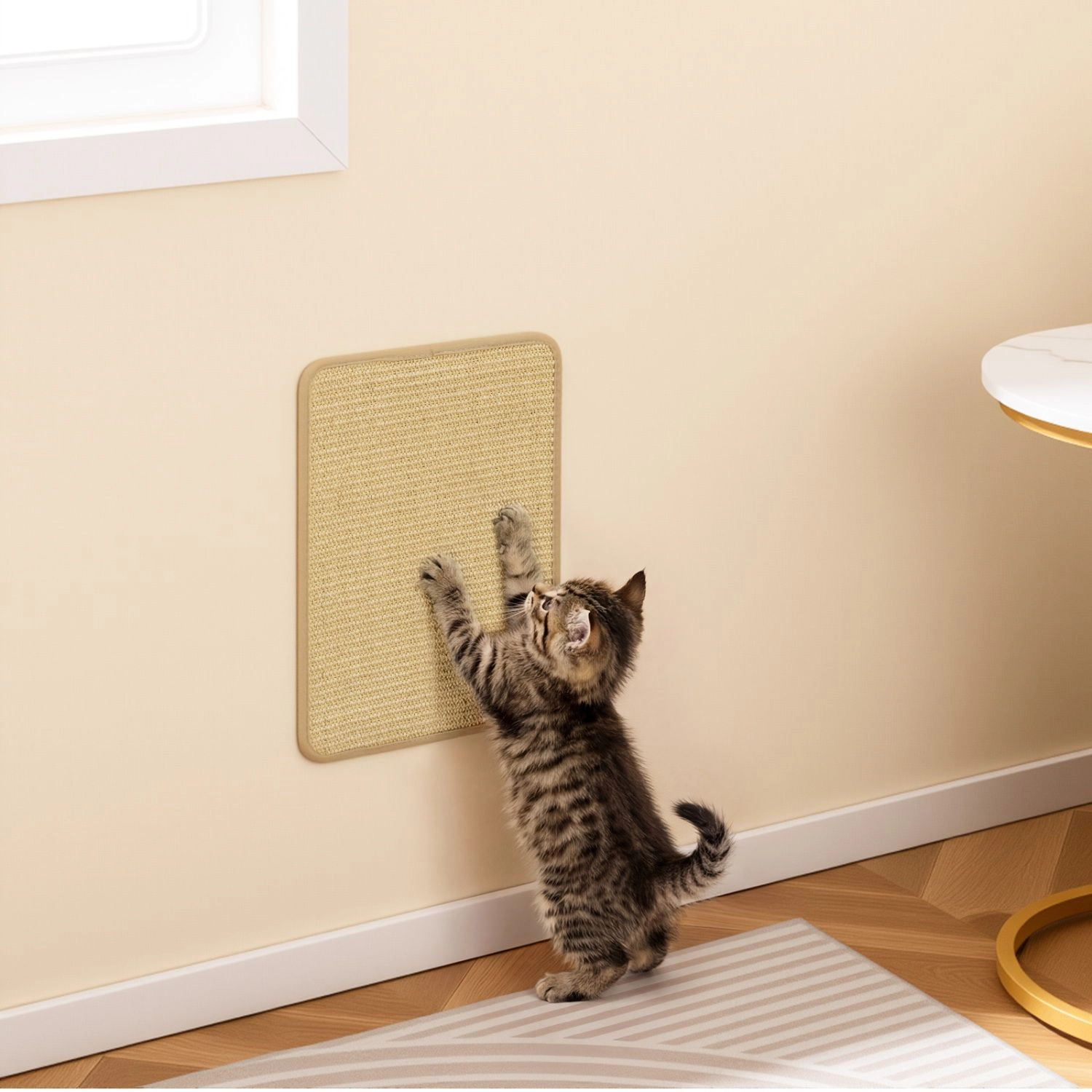 SlickBlue Sisal Cat Scratching Mat Set with Non Slip Backing