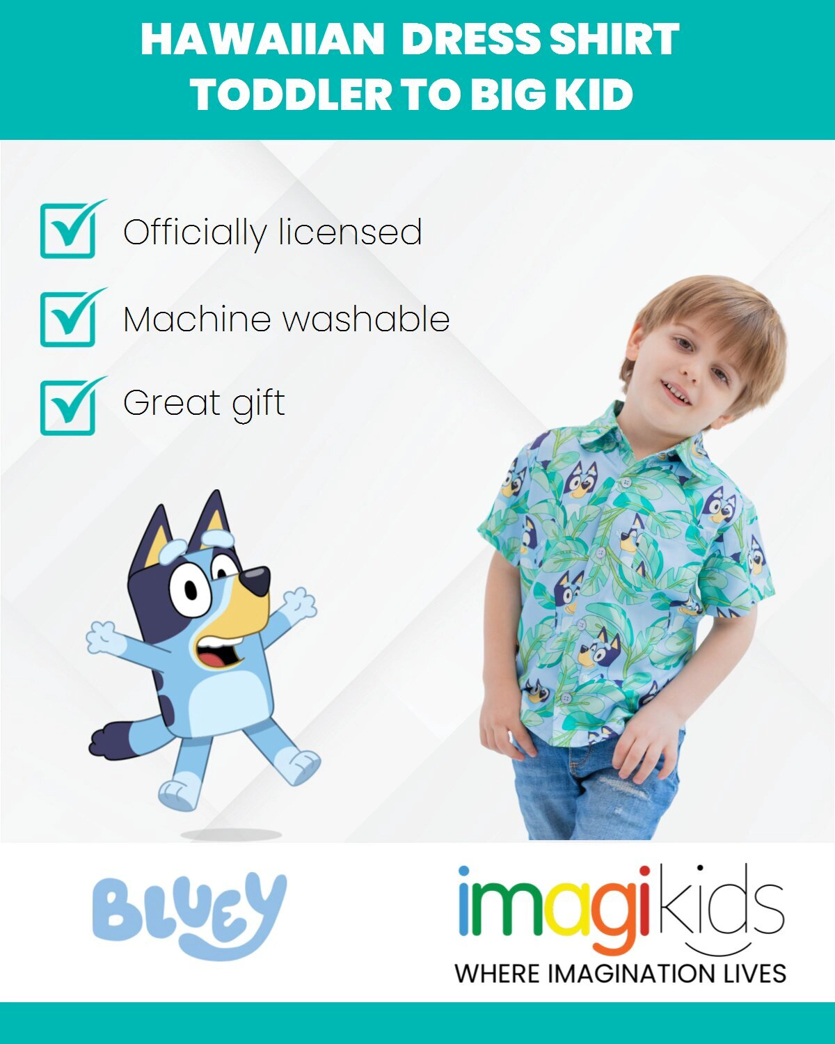 Bluey Boys' Short Sleeve Button-Down Shirt