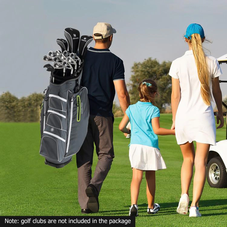 SUGIFT 9.5-in Lightweight Golf Cart Bag Sports Bag 15-Way Top Dividers 10 x 8.5 in Base 33-in Tall 5-lb Polyester Green