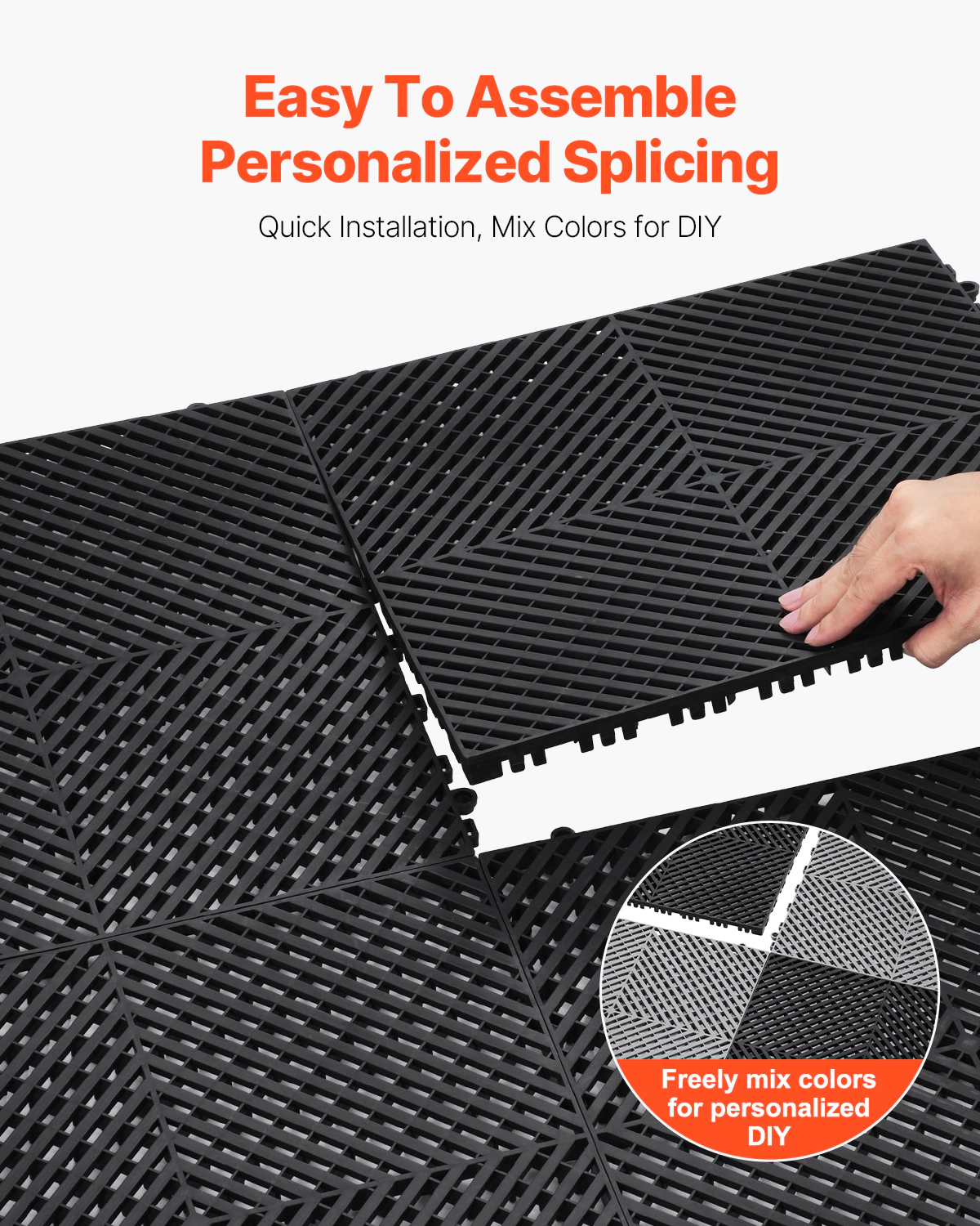 HONGGE Interlocking Drainage Mat Modular Interlocking Cushion Splicing Drainage Mats Non-Slip PP Drainage Floor Tile