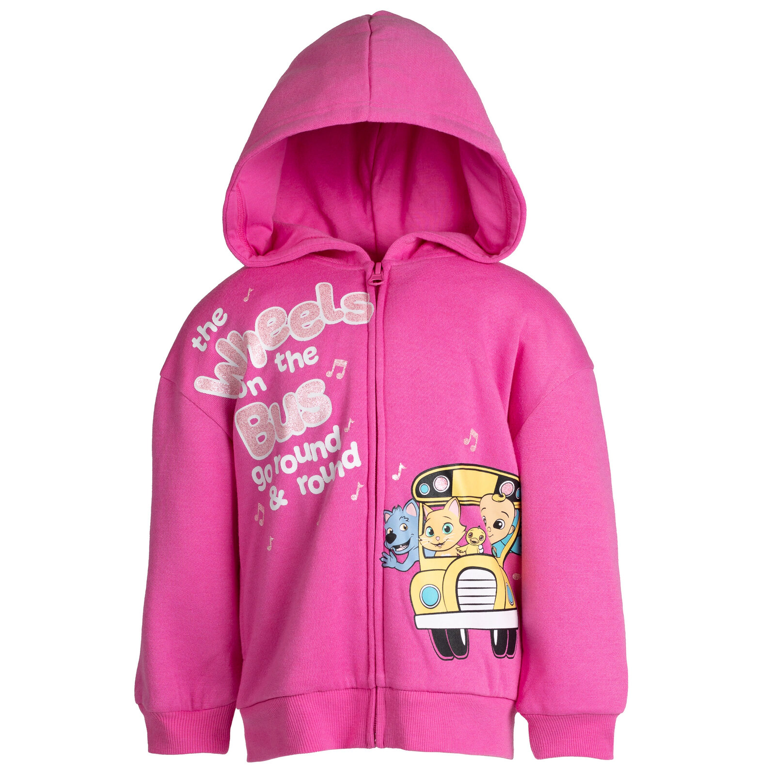 Cocomelon Girls' Fleece Zip-Up Hoodie