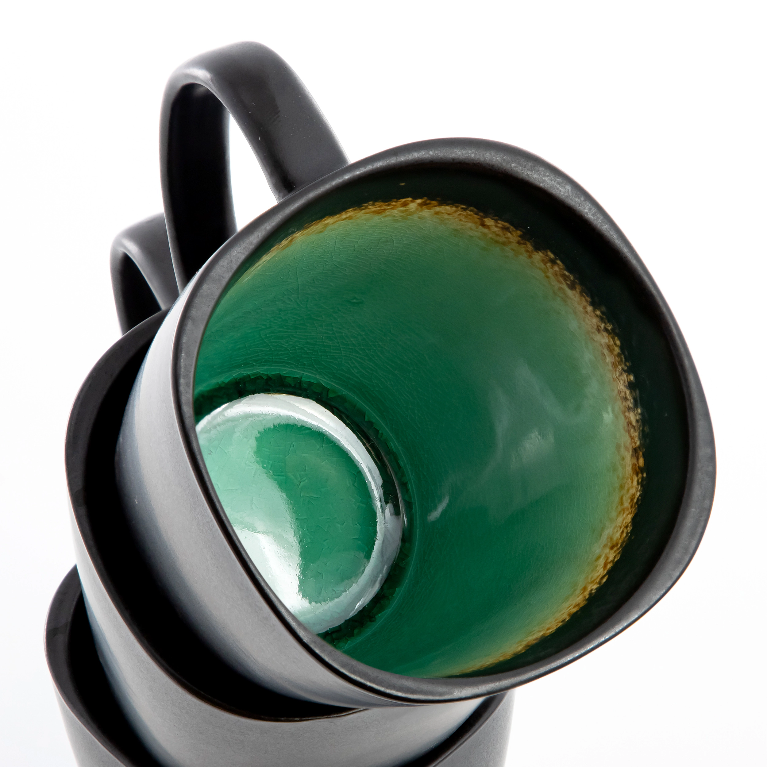 Gibson Elite Ocean Paradise 8 Piece 14 Ounce Square Stoneware Mug Set in Jade