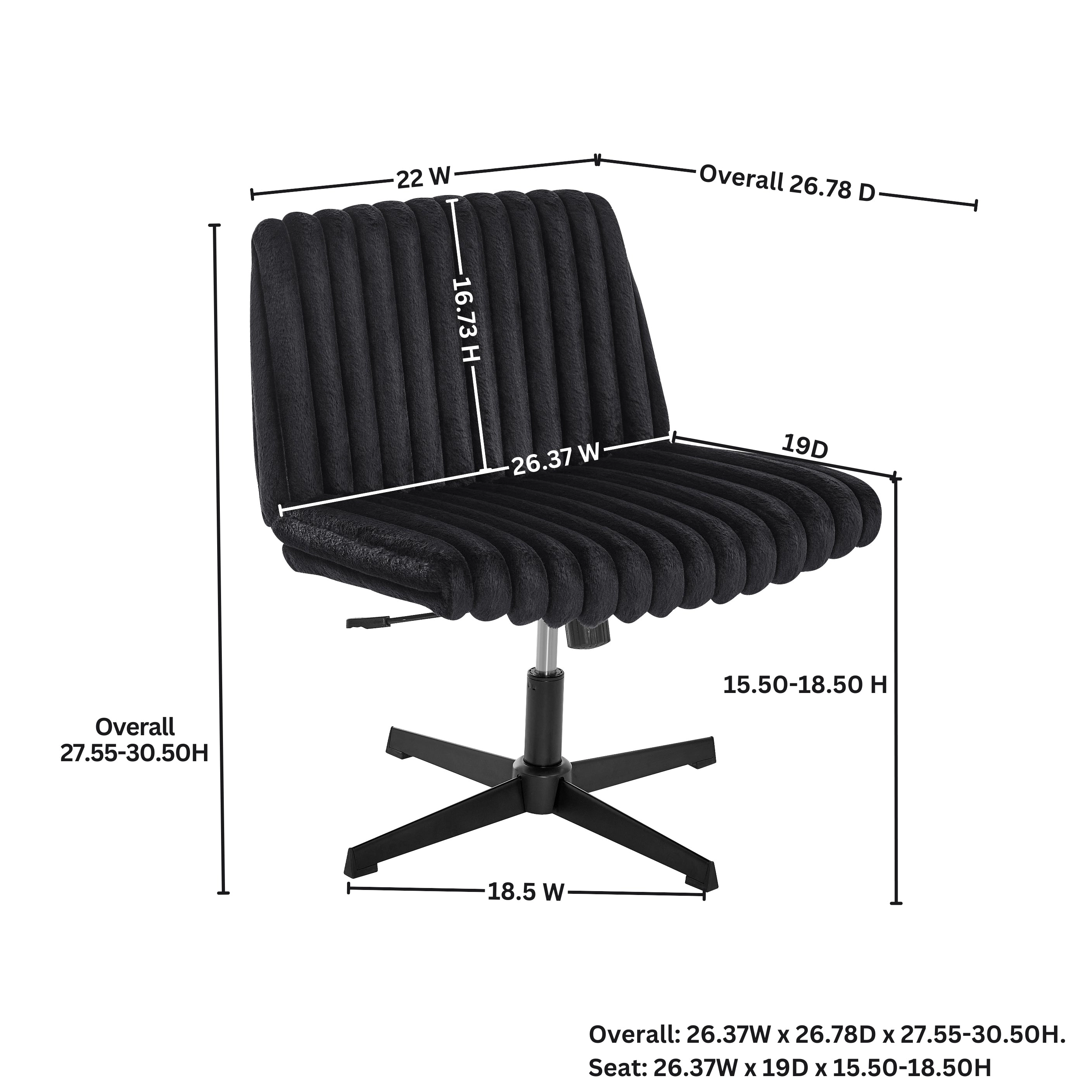 Platinum-Level Office Chairs Roundhill Blynn Adjustable Swivel Criss-Cross Chair with Foam - Cream White