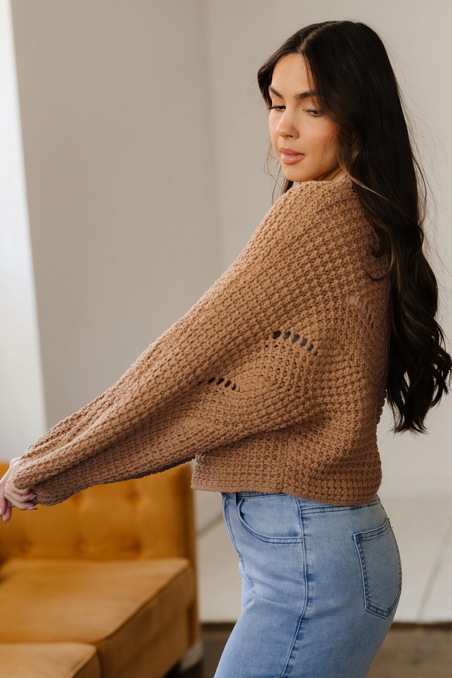 Threaded Pear Women's Ivy Sleeve Loose Pullover Sweater
