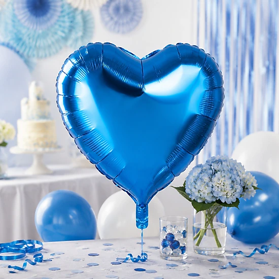 LoonBalloon 5-Pack Blue Heart Foil Balloons - 18 inch, Color: Blue ...