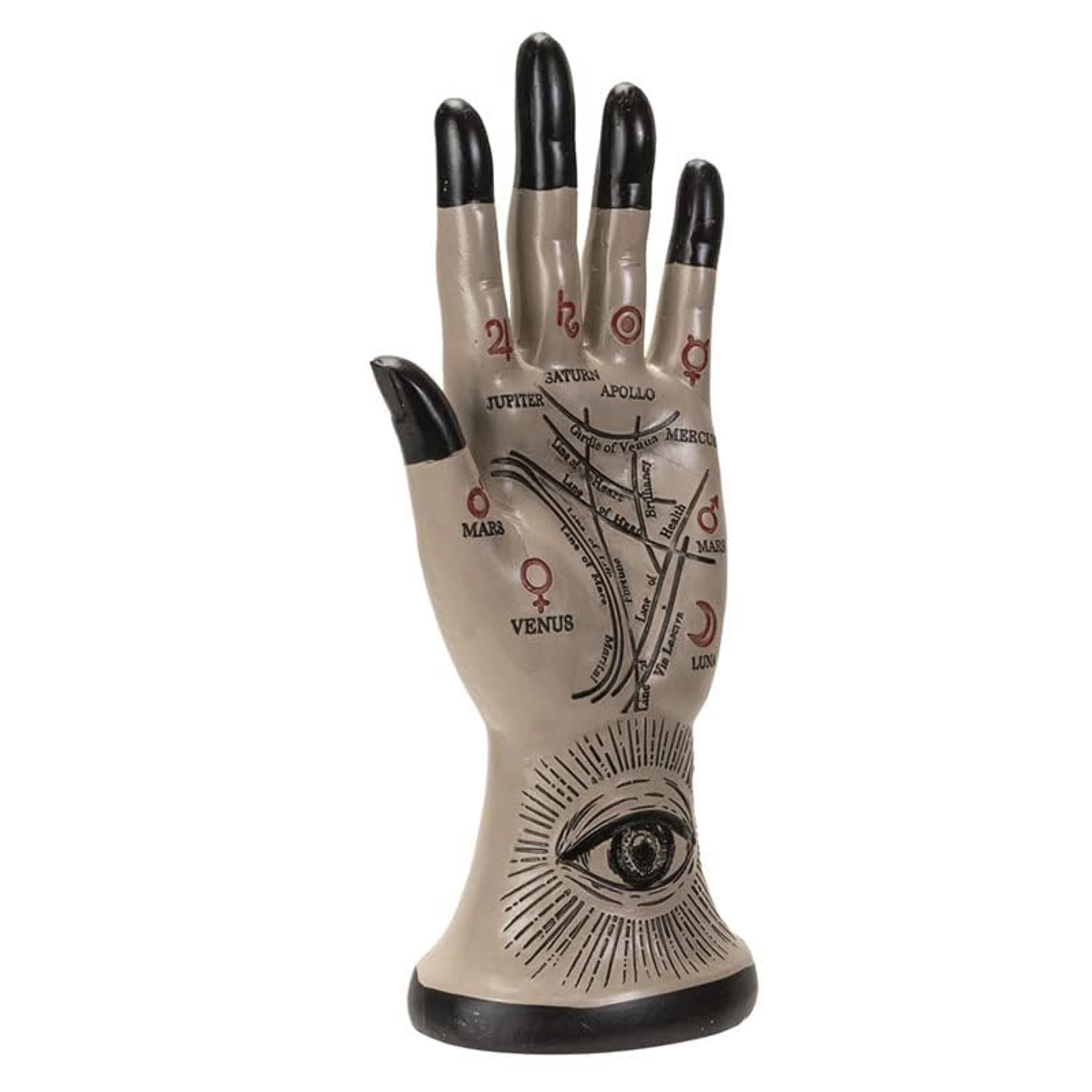 Pacific Giftware Palmistry Hand with Eye Figurine 8.9 inch Height Resin Halloween Home Decor