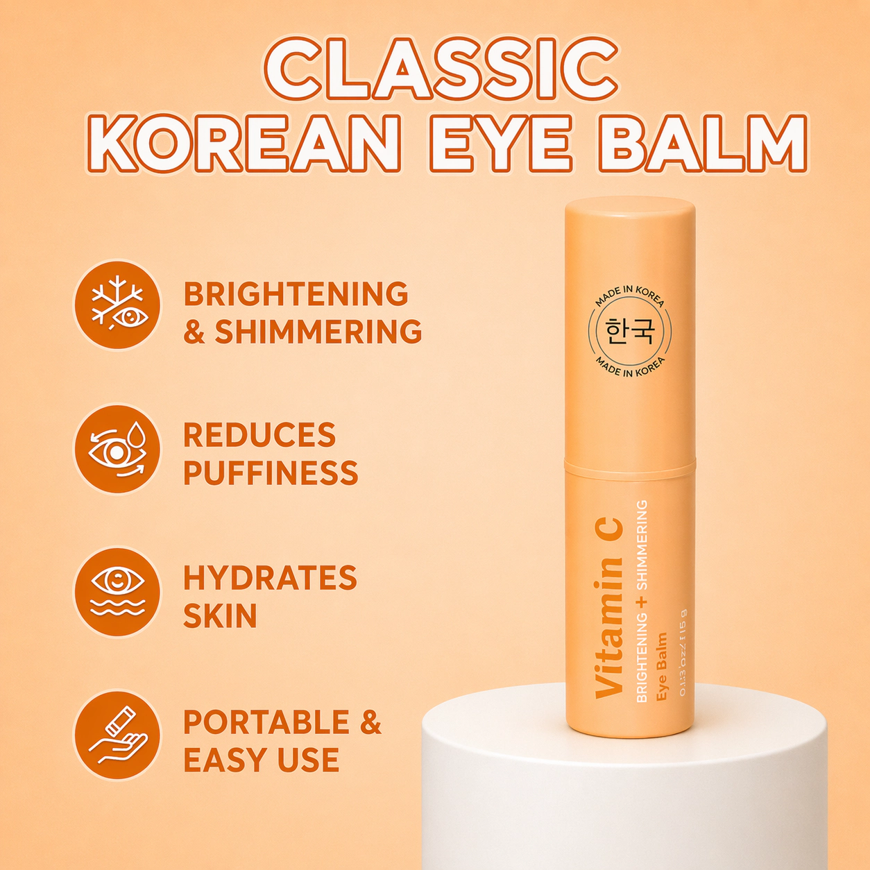 Lovery Vitamin C Brightening + Shimmering Eye Balm - Korean Skin Care Radiance Stick