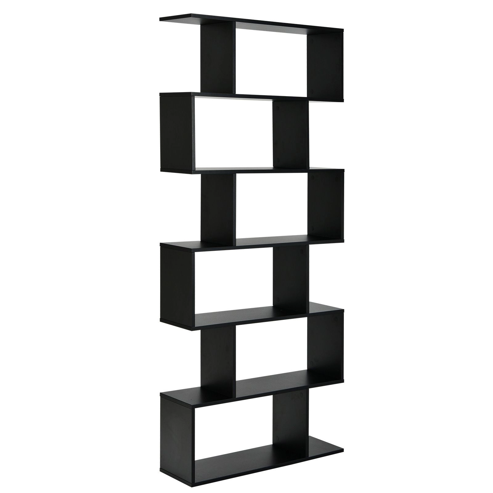 SlickBlue 6 Tier S Shaped Bookcase with Open Storage Shelves