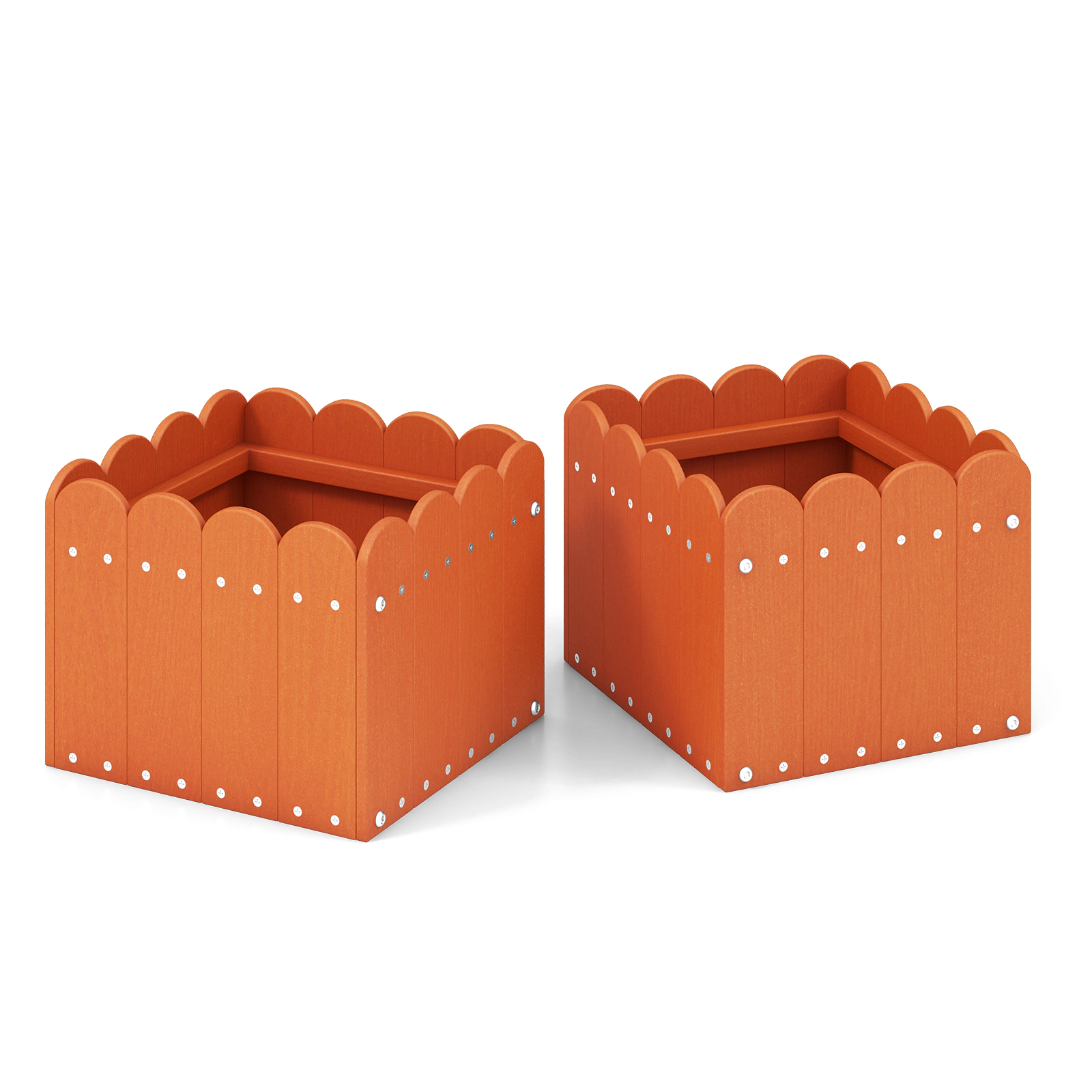SlickBlue Set of 2 HDPE Planter Boxes with Drainage for Indoor Outdoor Plants